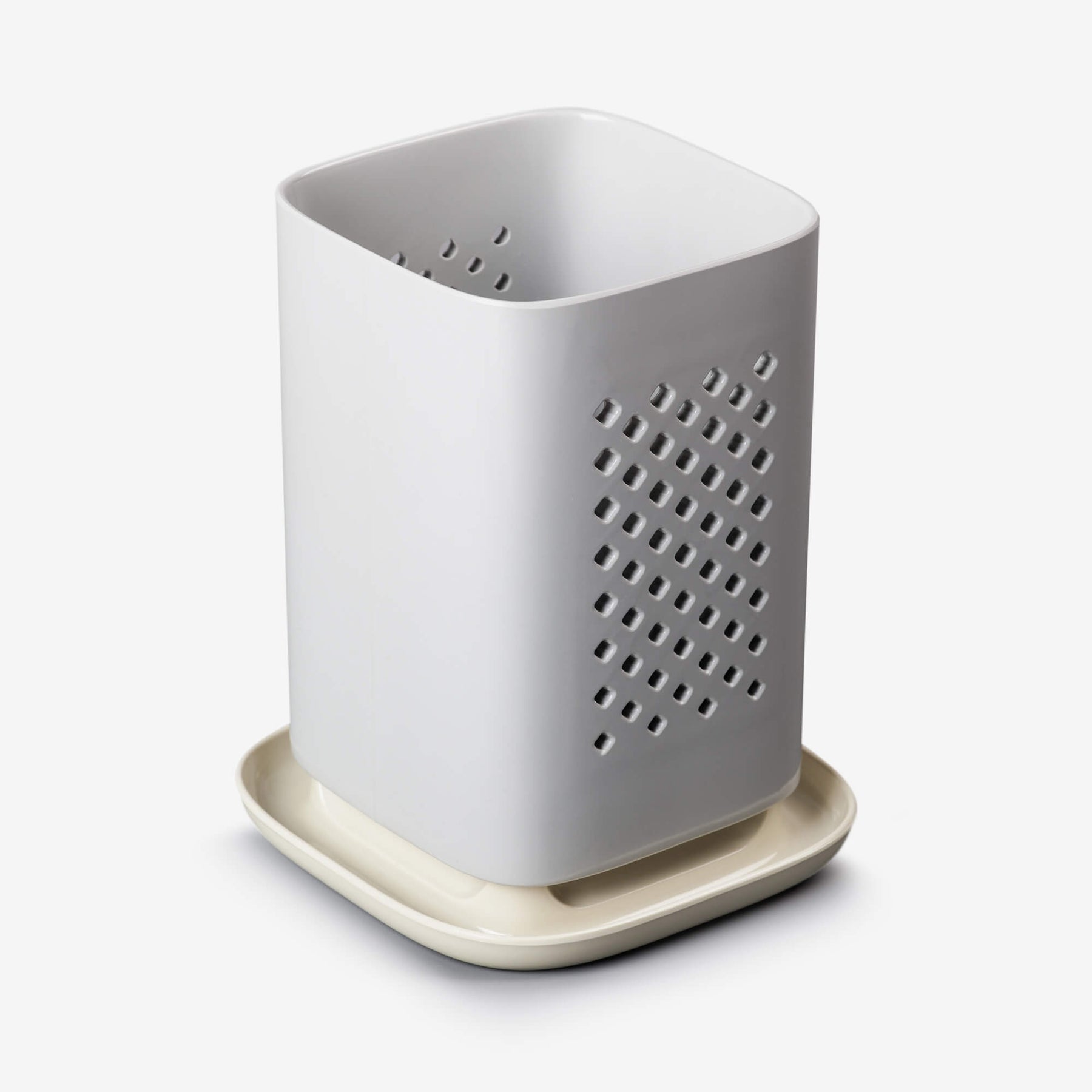 Melamine Cutlery Drainer/Utensil Pot with Cream Base