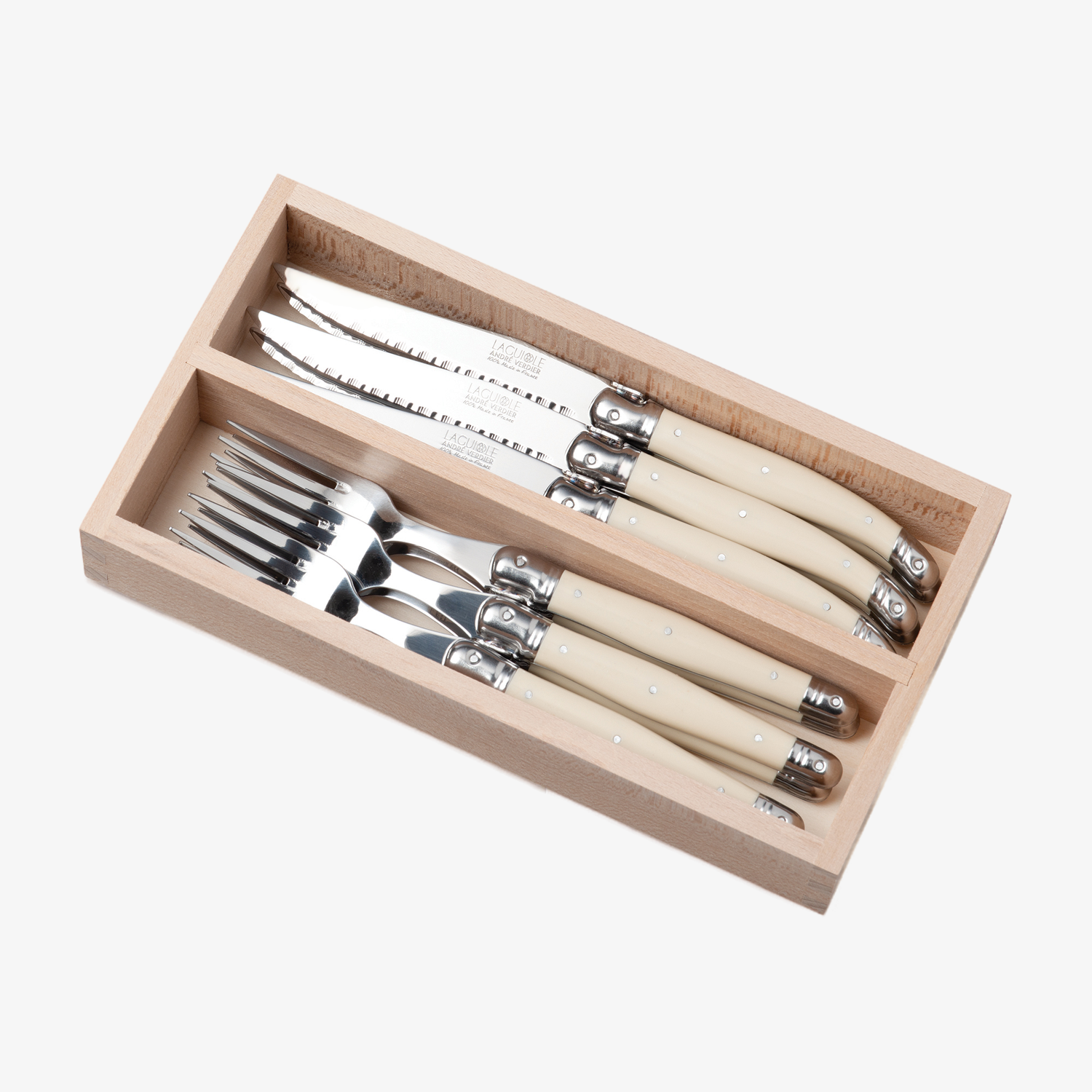 12 Piece Steak Knife & Fork Set in Wooden Presentation Tray