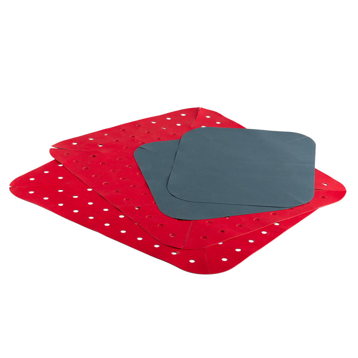 Reusable Silicone Dual Air Fryer Liners, for Large Rectangular Baskets, Set of 4