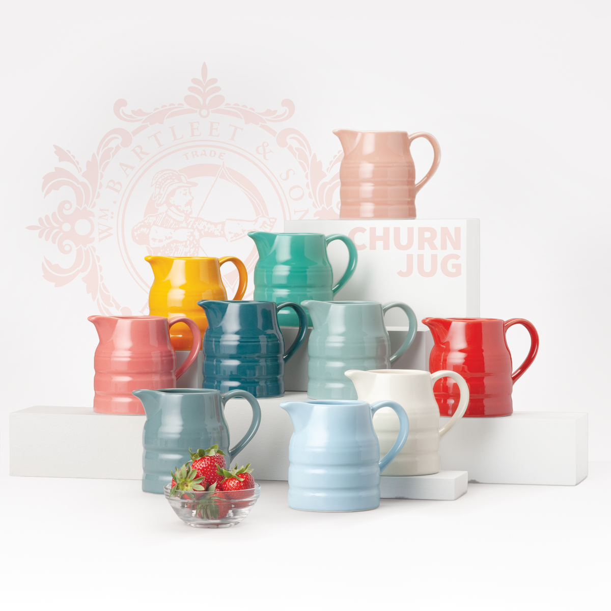 Coloured Glaze Churn Jug, 1 Pint