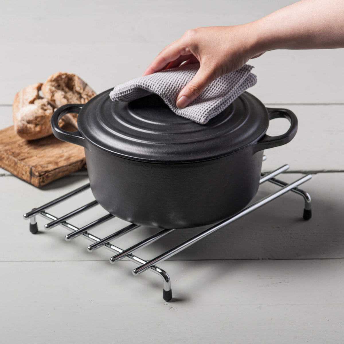 Deluxe Chrome Trivet, Large