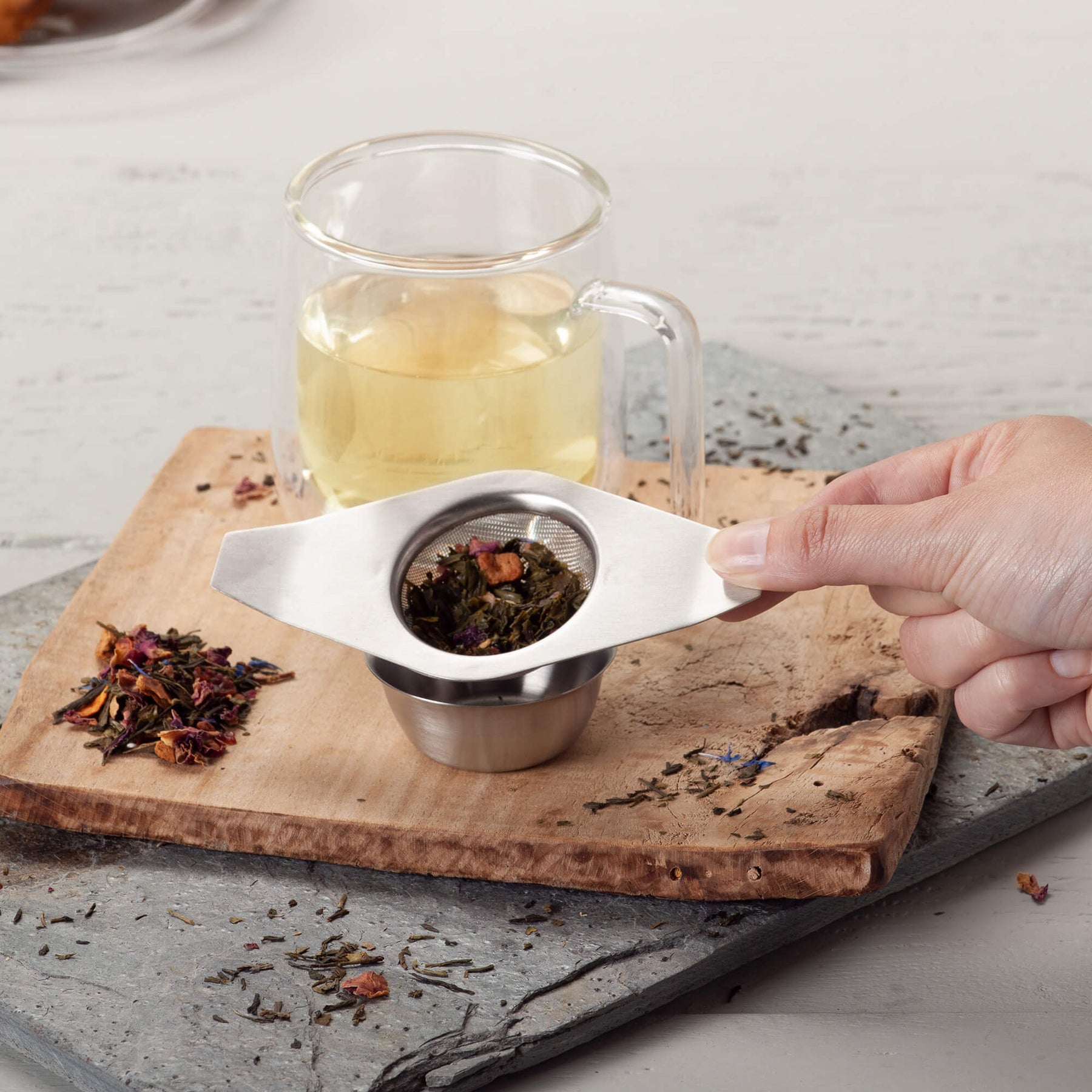 Double Armed Tea Strainer, Stainless Steel