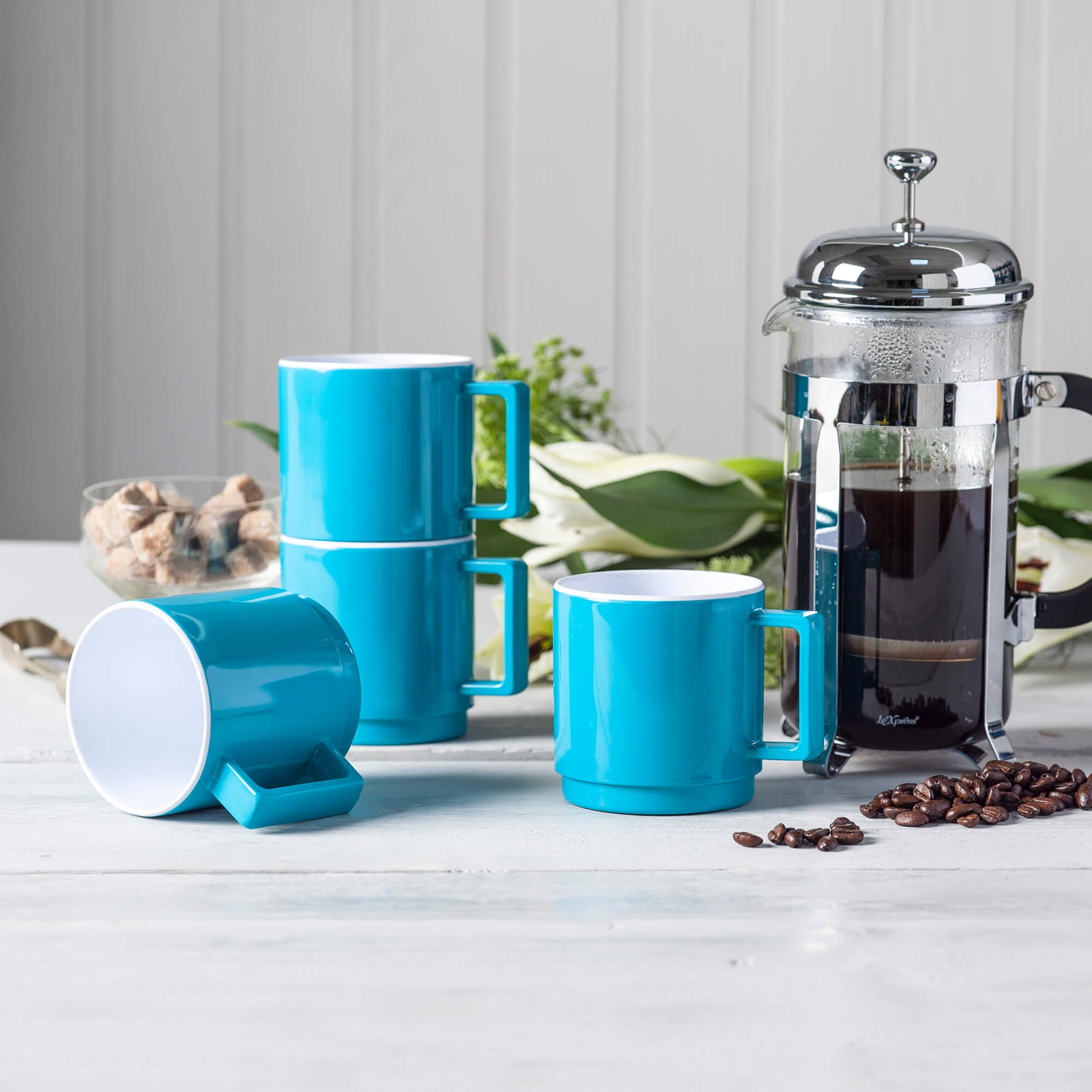 Melamine Stacking Mugs, Set of 4, 250ml