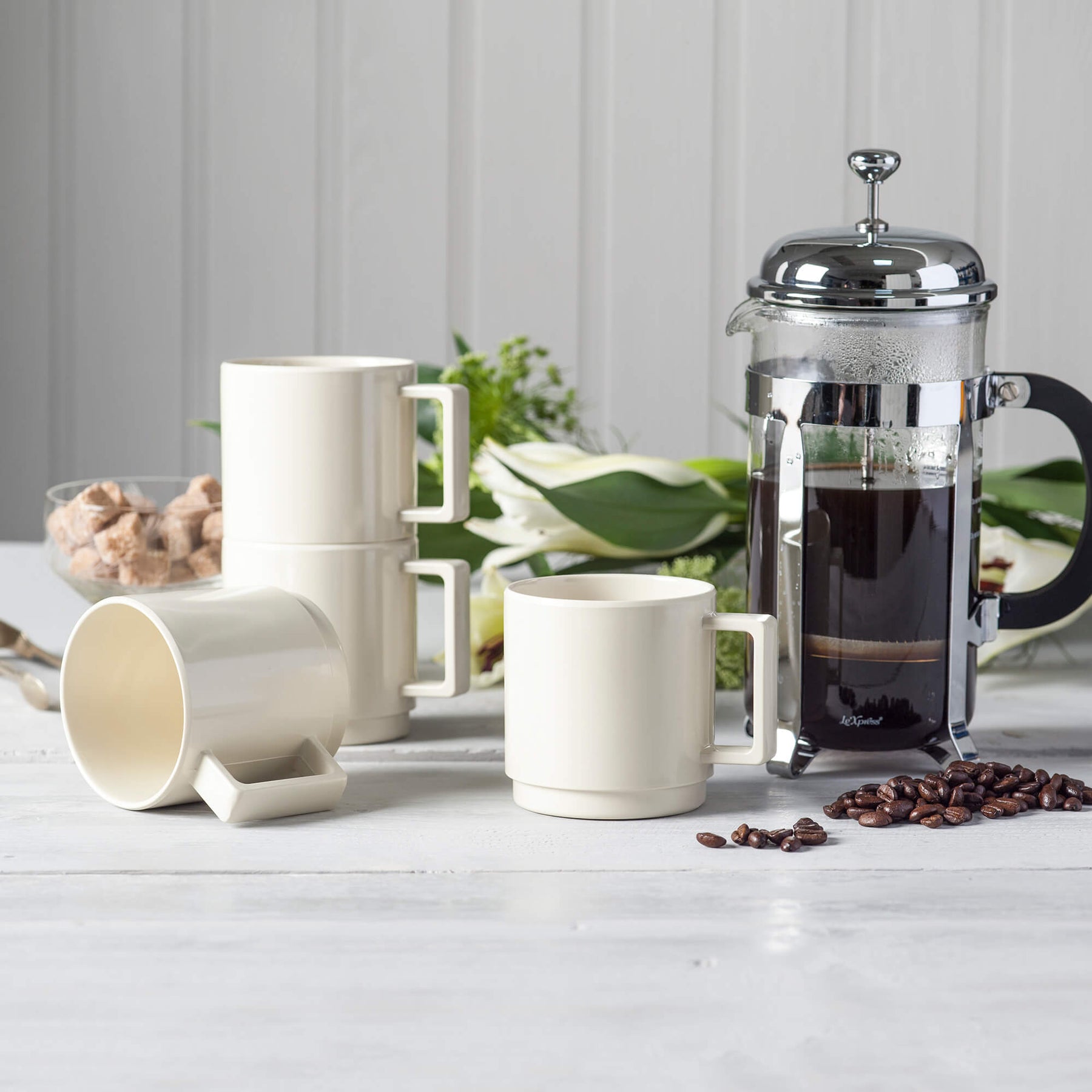 Melamine Stacking Mugs, Set of 4, 250ml