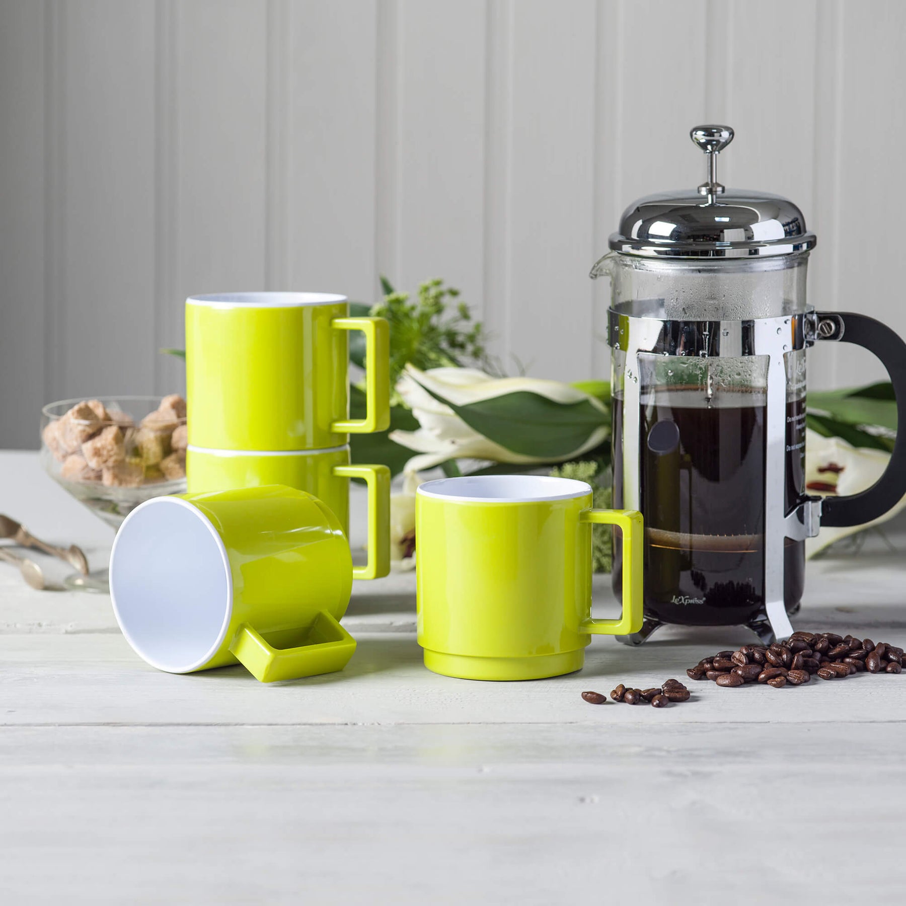 Melamine Stacking Mugs, Set of 4, 250ml