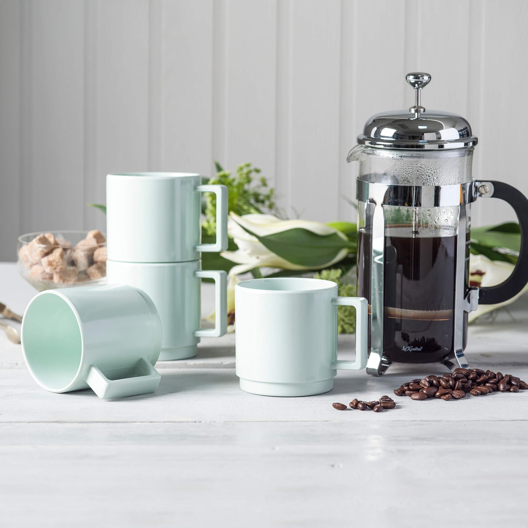 Melamine Stacking Mugs, Set of 4, 250ml