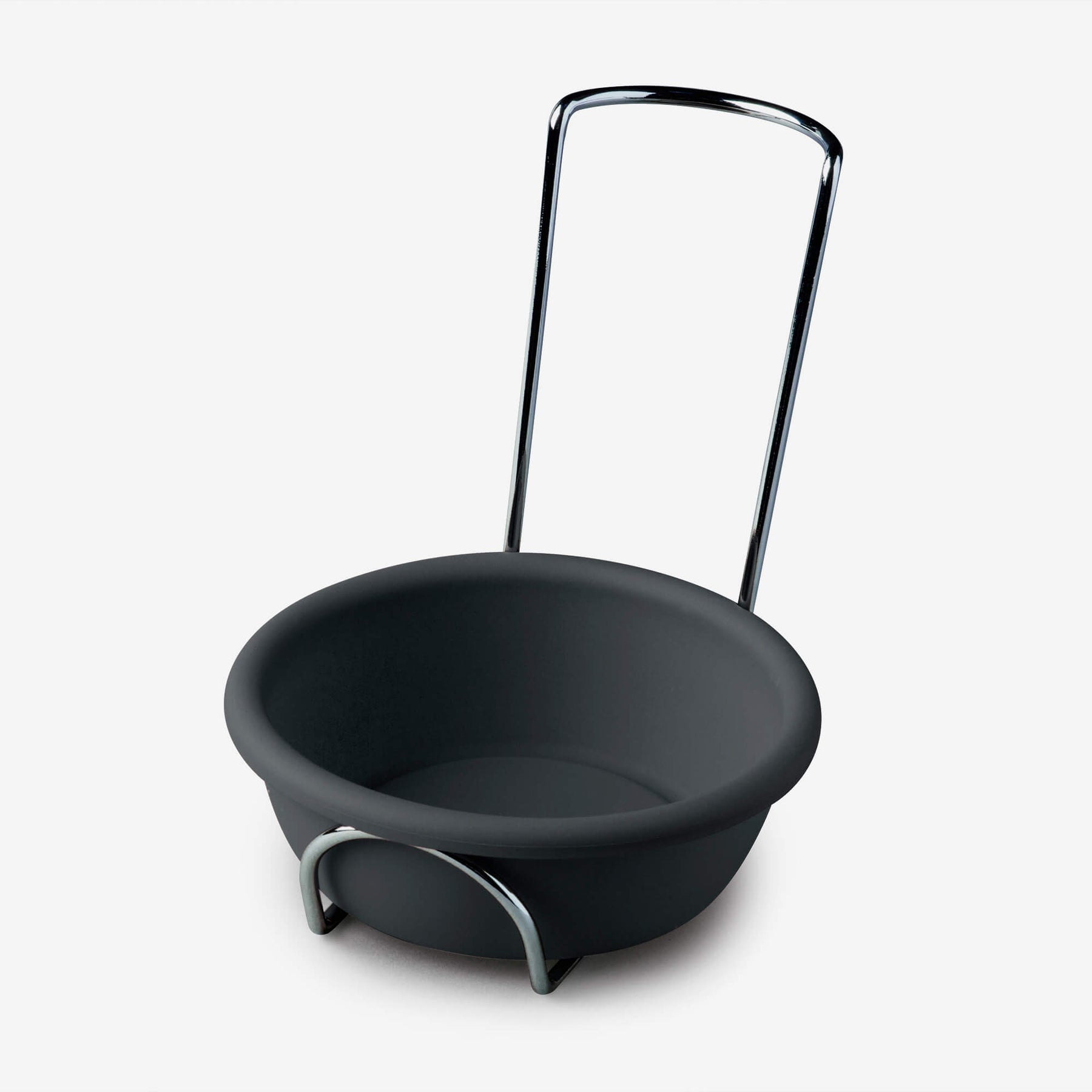 Silicone Spoon Rest and Basting Bowl with Chrome Stand