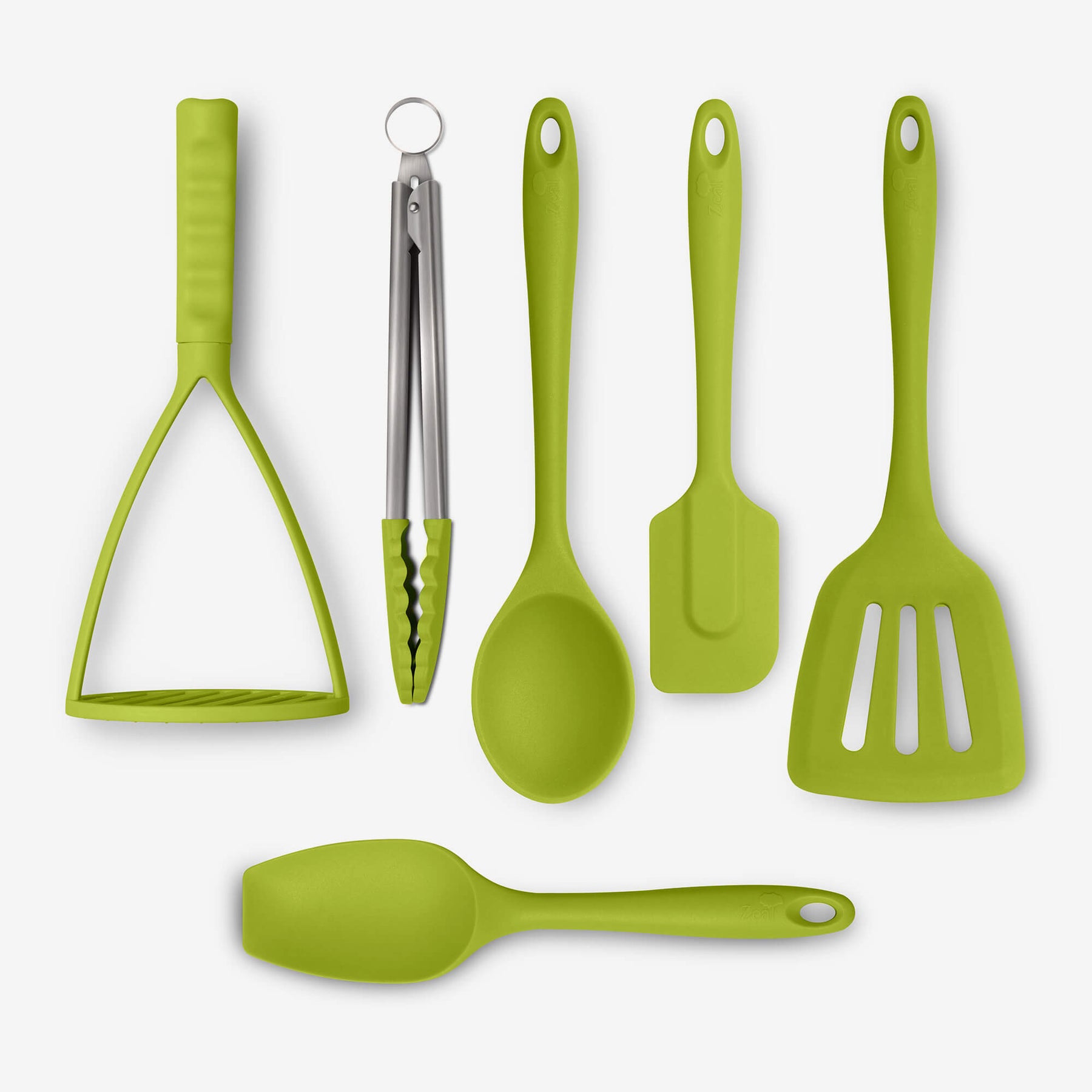 Silicone Kitchen Tongs, Flexitech Masher, Slotted Turner, Spoon, Spatula Spoon, Spatula Set