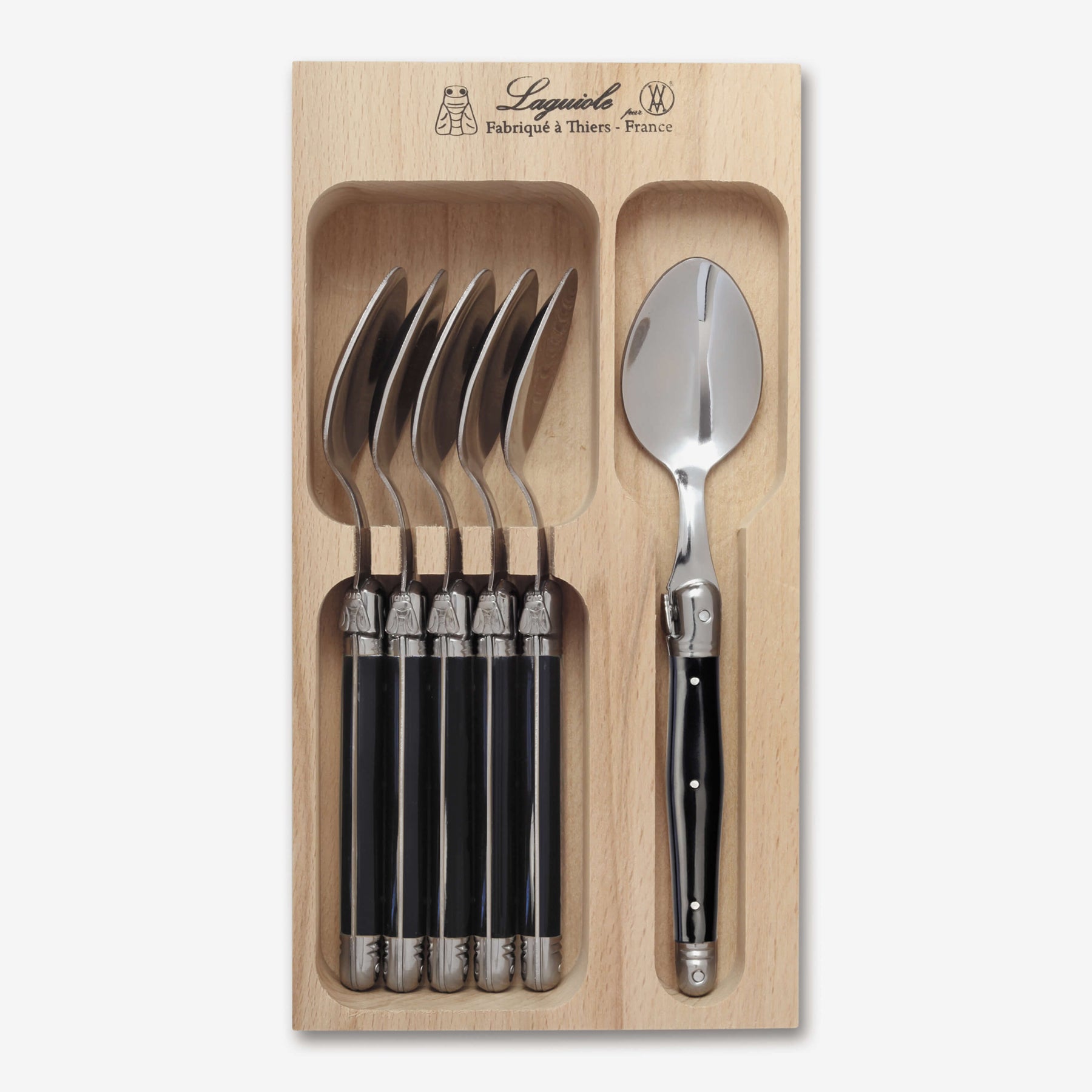 6 Piece Teaspoon Set in Wooden Tray