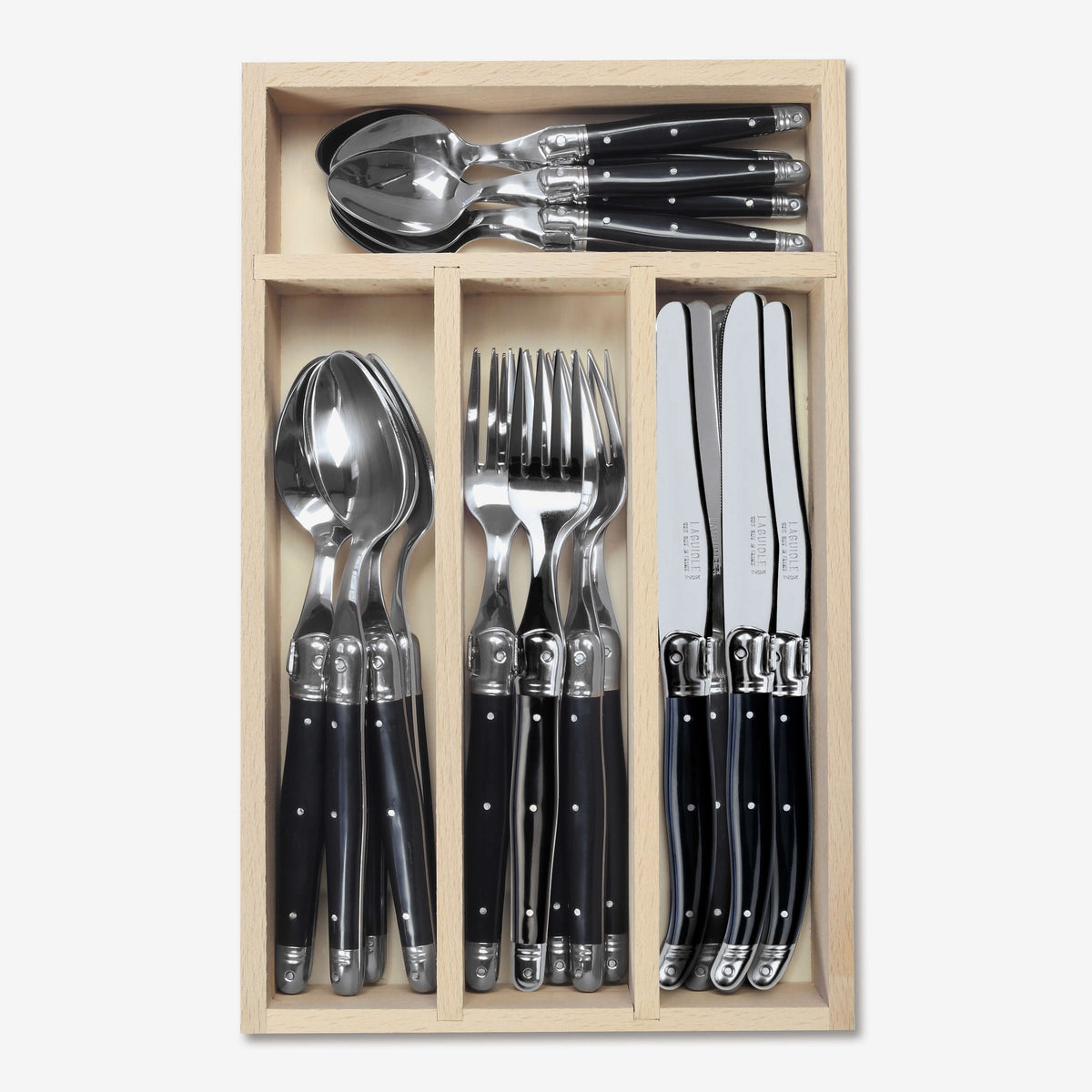 24 Piece Cutlery Set in Wooden Presentation Tray