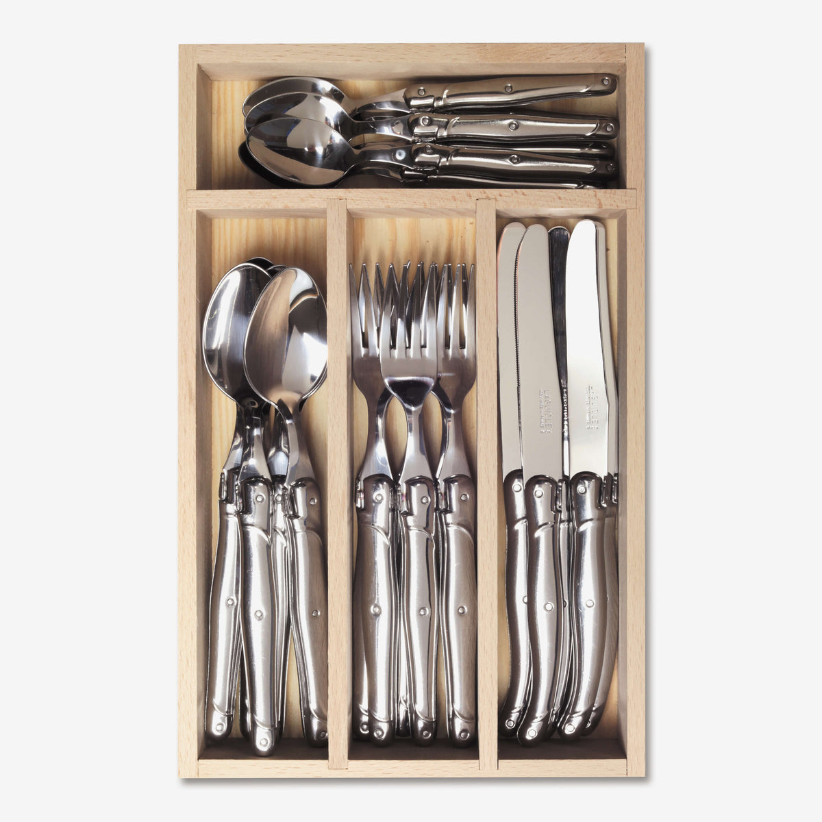 24 Piece Cutlery Set in Wooden Presentation Tray