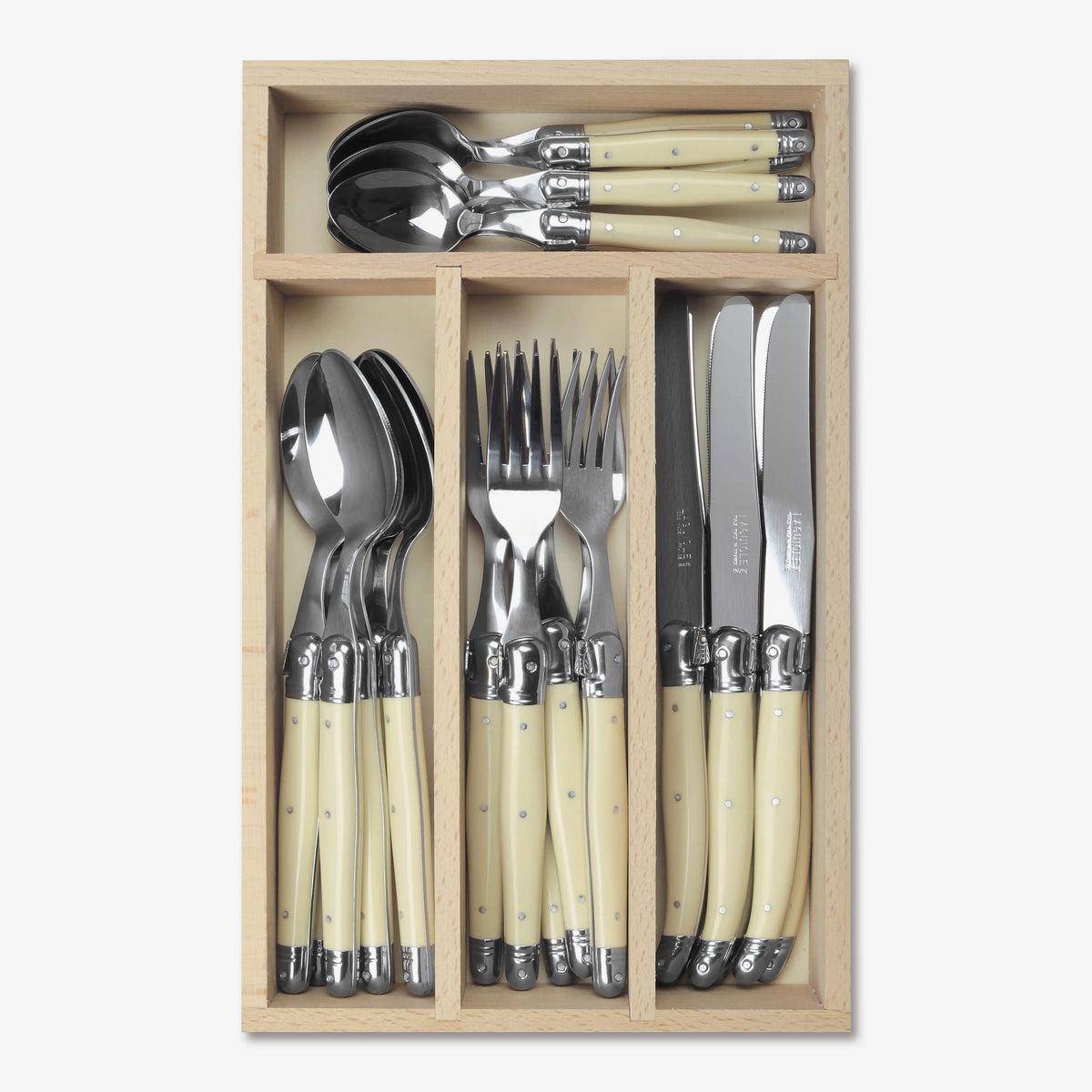 24 Piece Cutlery Set in Wooden Presentation Tray