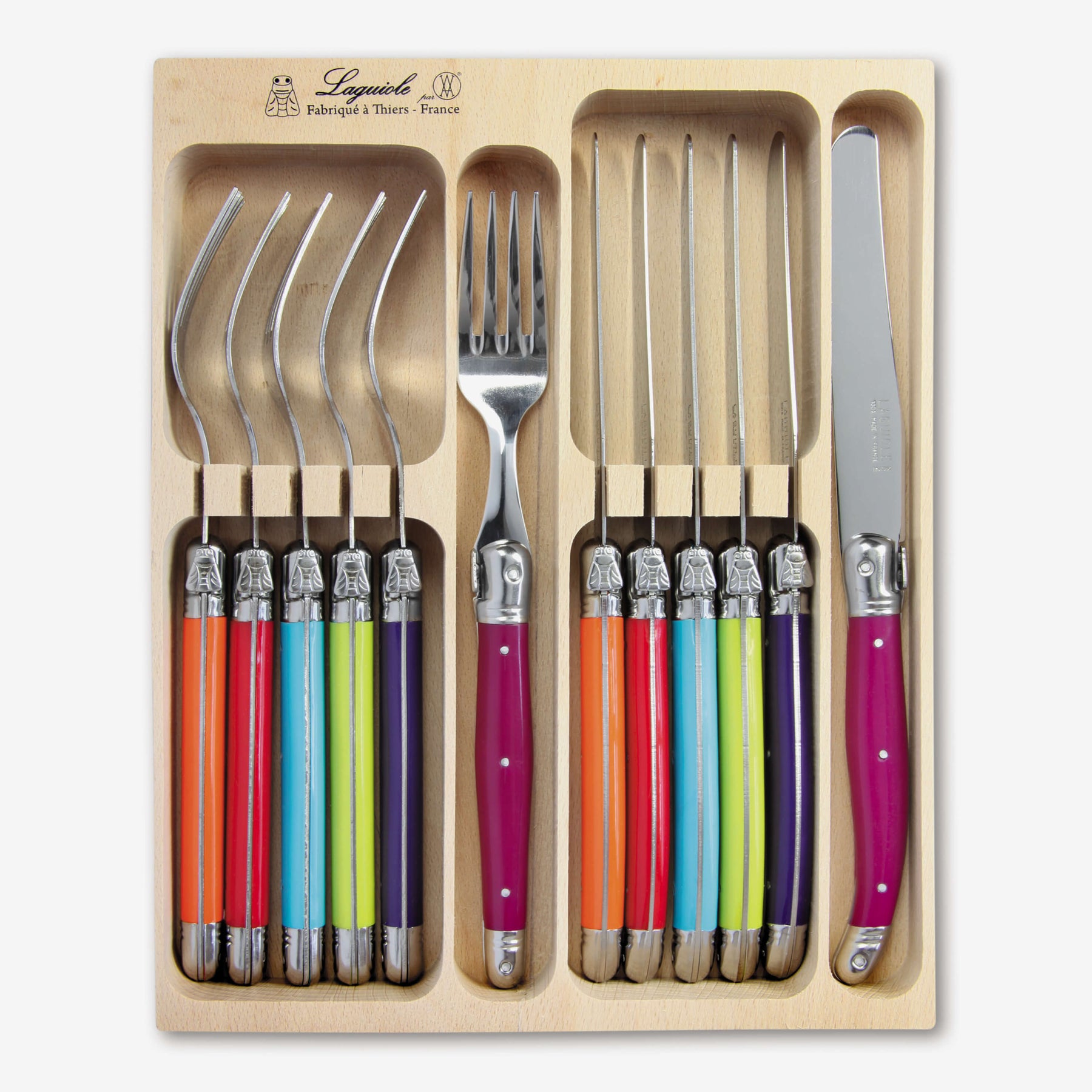 12 Piece Knife & Fork Set in Wooden Presentation Tray