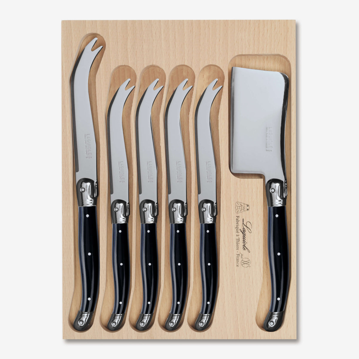 Cheese Knife & Cleaver Set in Tray