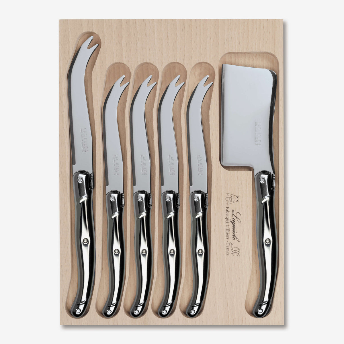 Cheese Knife & Cleaver Set in Tray