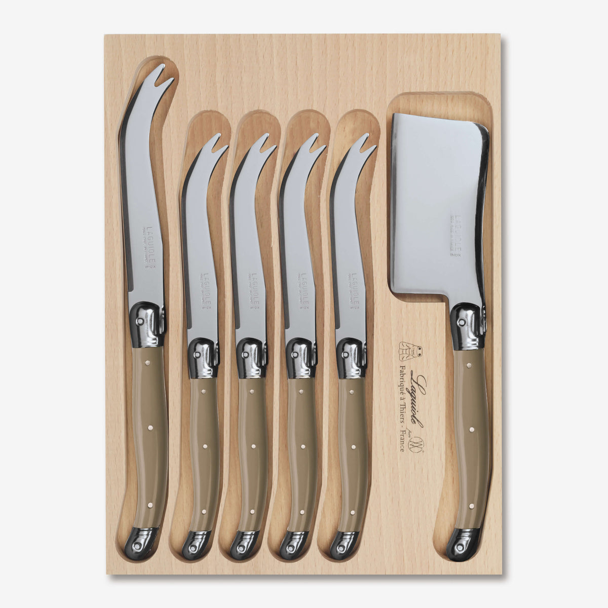 Cheese Knife & Cleaver Set in Tray