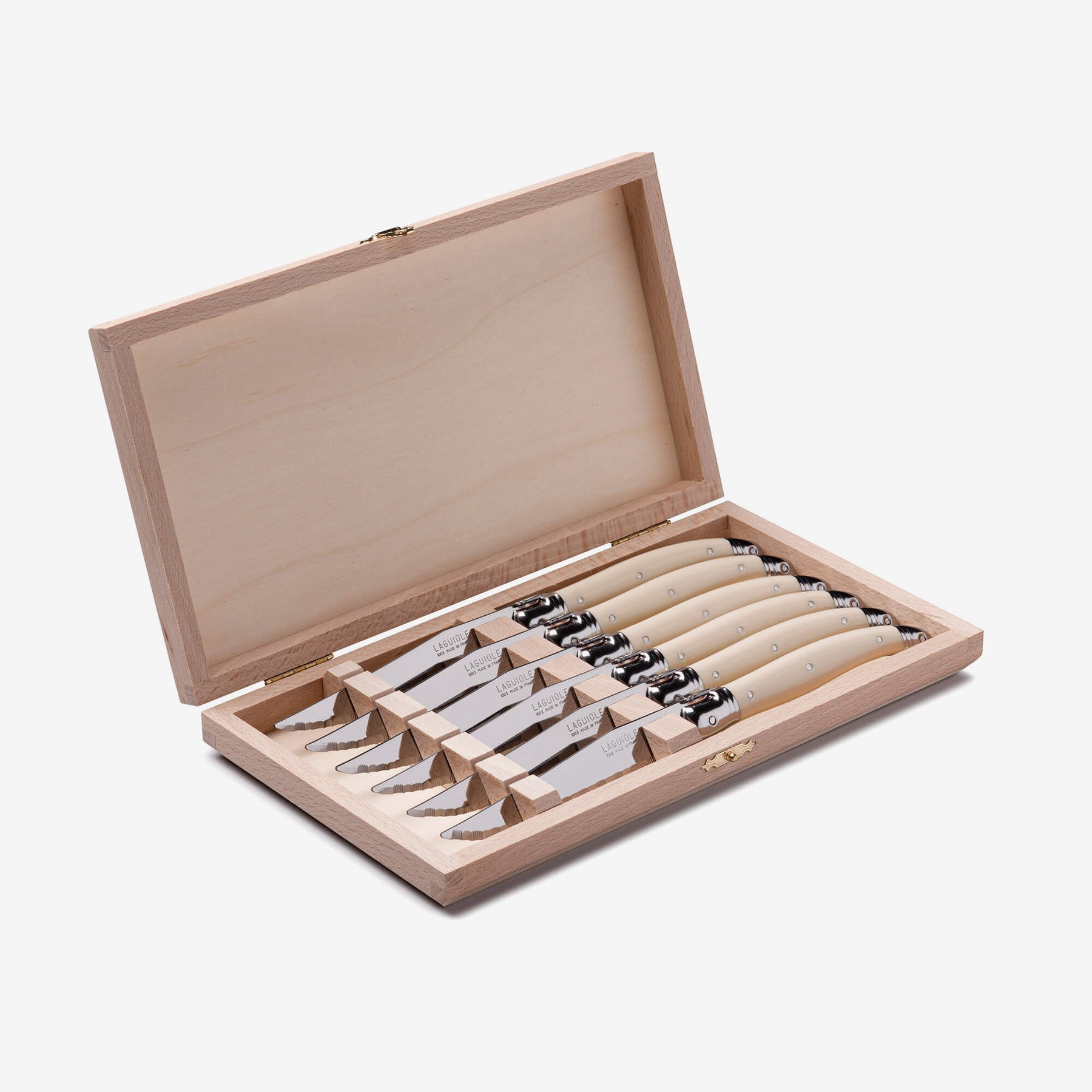 Steak Knife Set in a Lidded Wooden Box