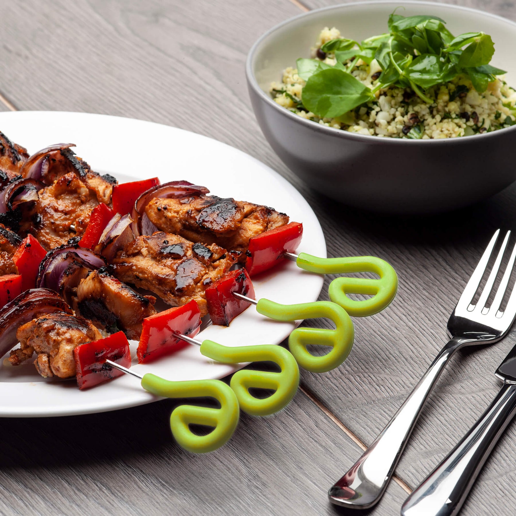 Skewers with Silicone Top, Set of 4, Available in 2 Sizes