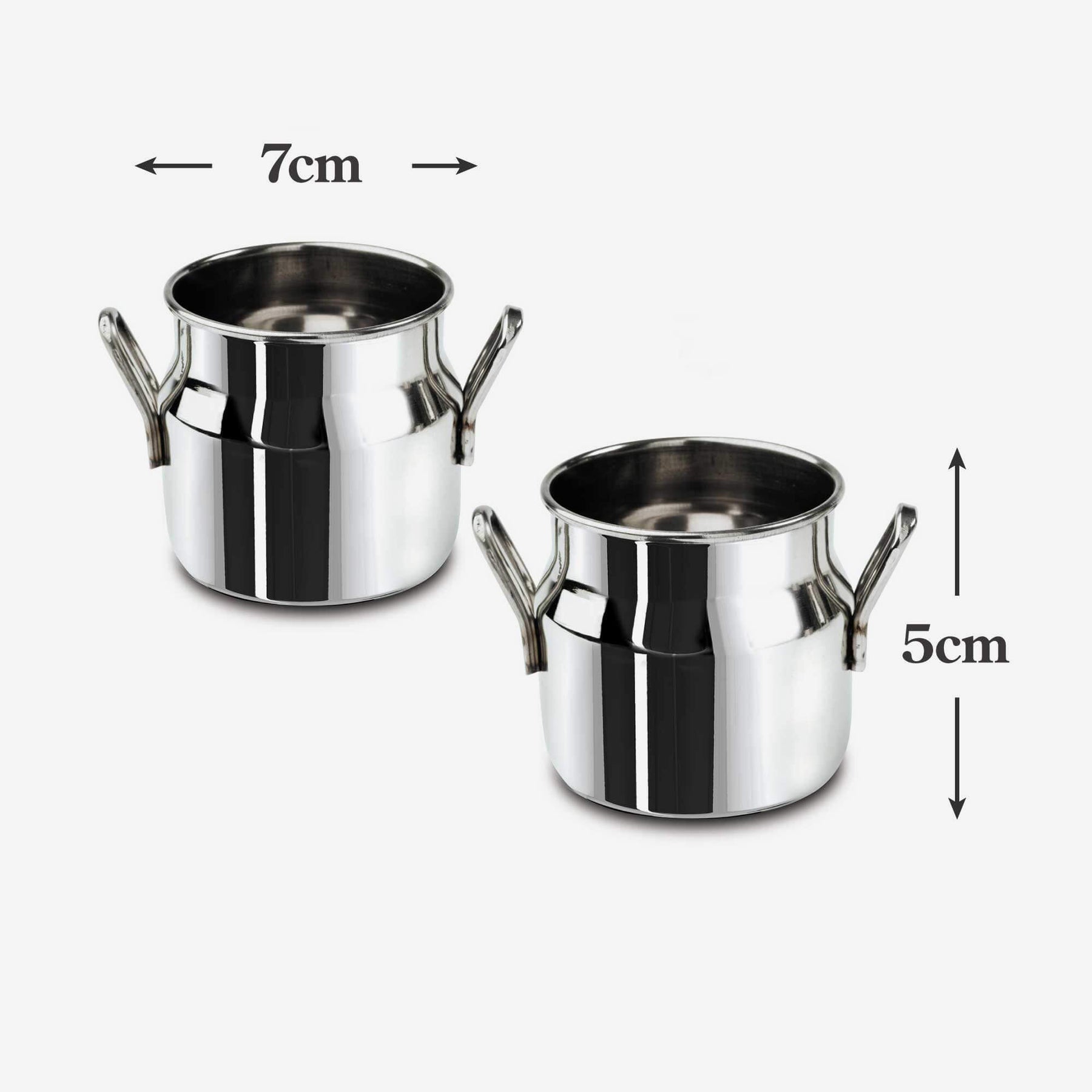 Mini Stainless Steel Serving Churn Jug, Set of 2
