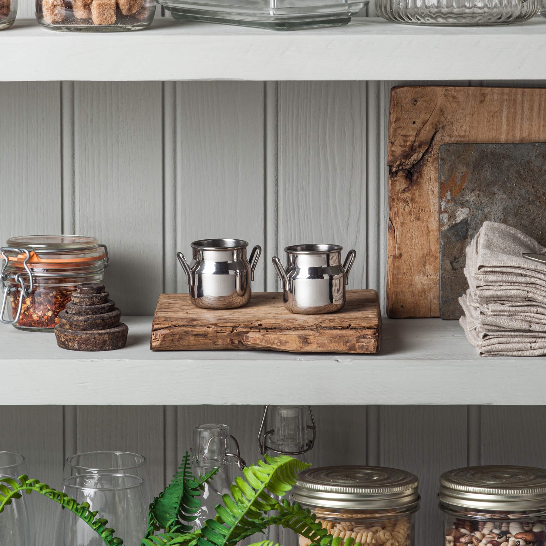 Mini Stainless Steel Serving Churn Jug, Set of 2