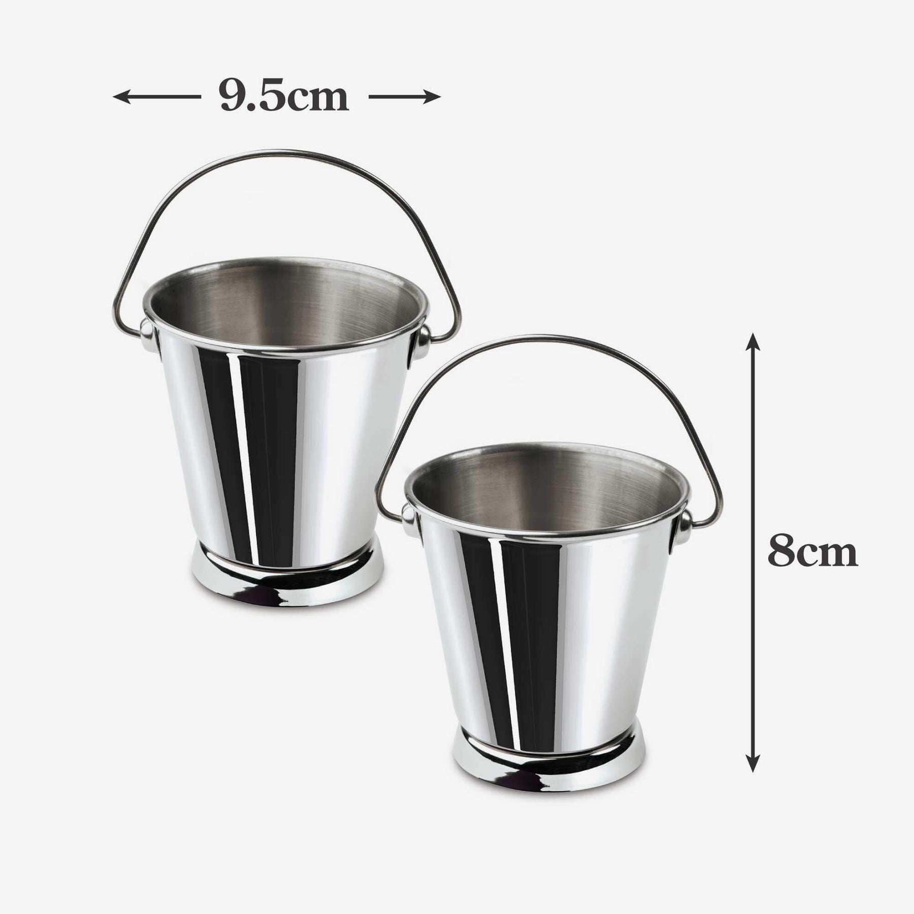 Mini Stainless Steel Serving Bucket, Set of 2