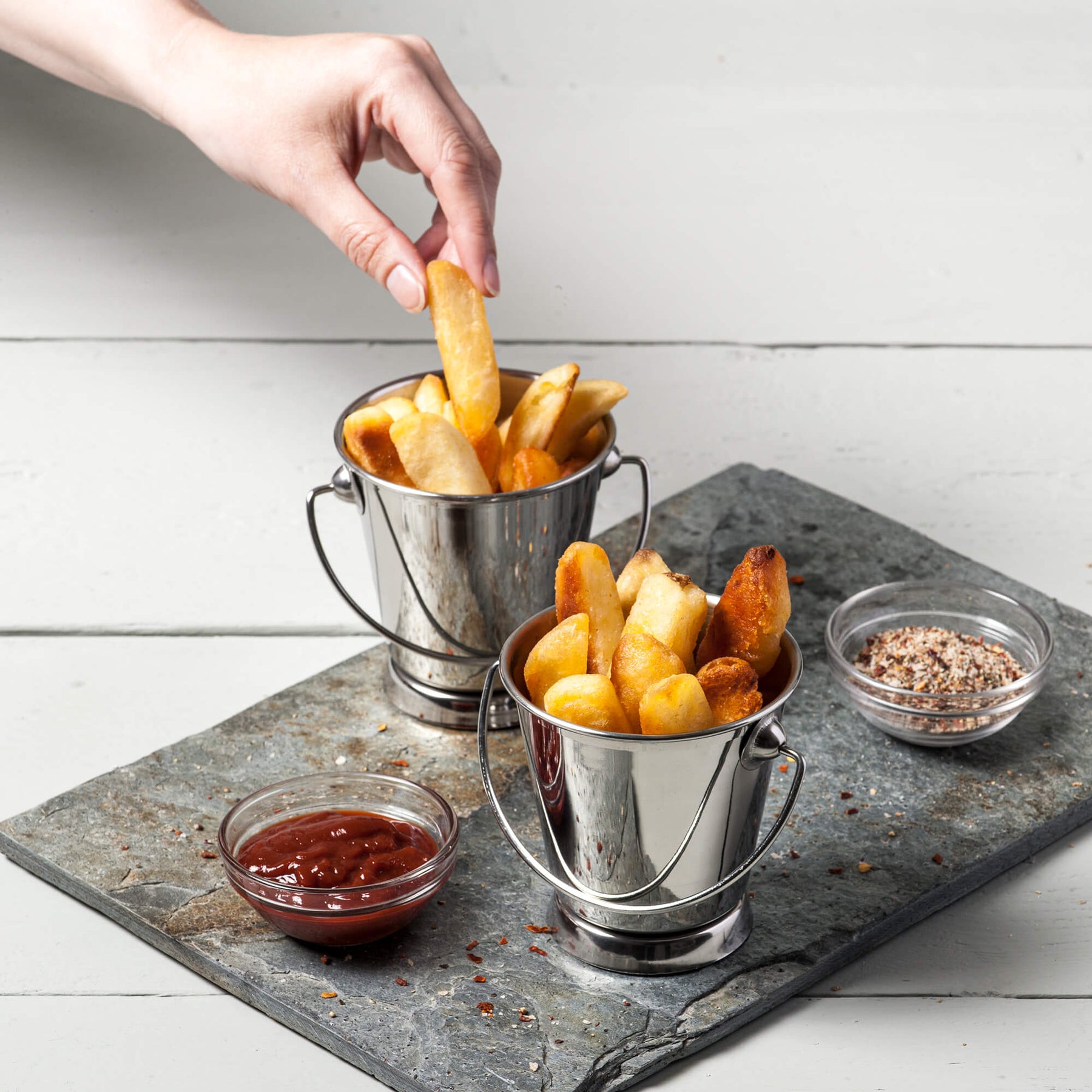 Mini Stainless Steel Serving Bucket, Set of 2