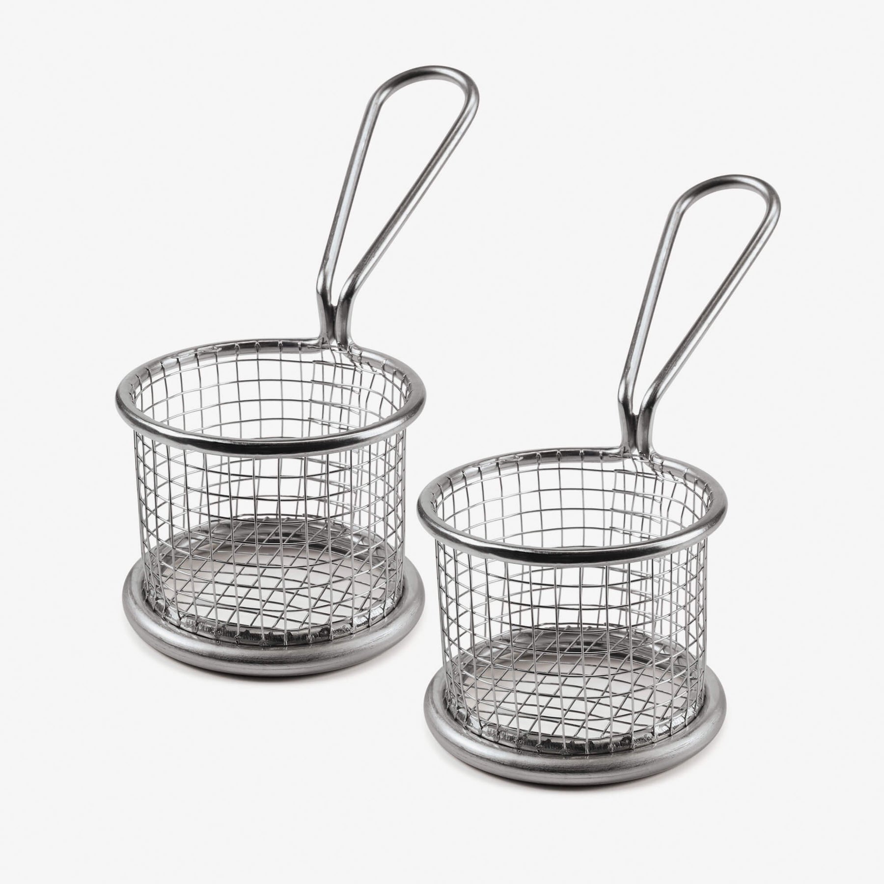 Mini Stainless Steel Serving Basket, Set of 2