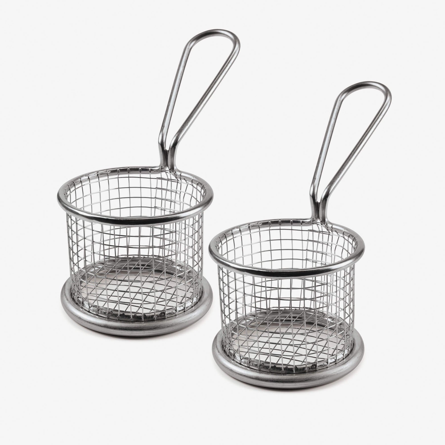 Mini Stainless Steel Serving Basket, Set of 2