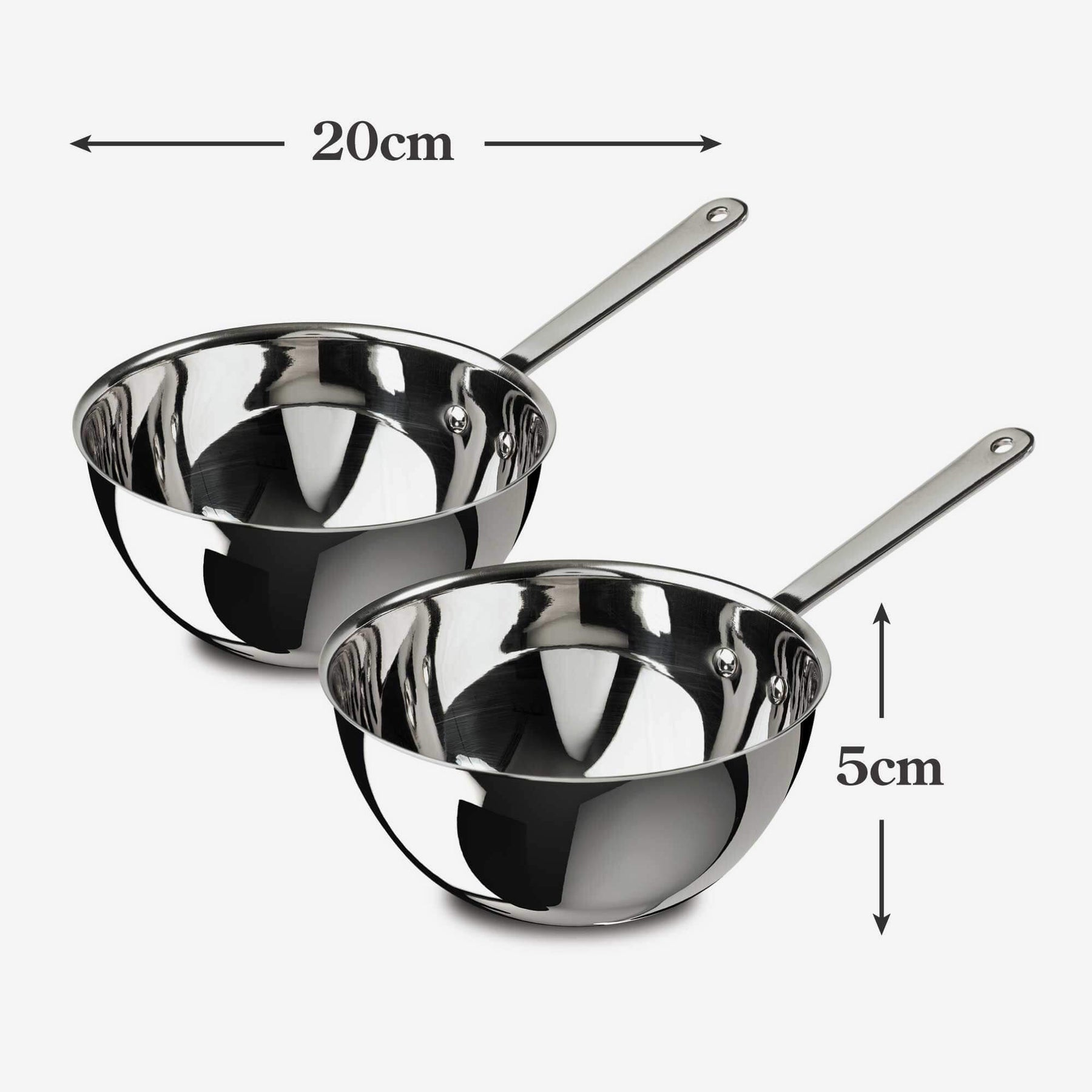 Mini Stainless Steel Wok, 11cm, Set of 2