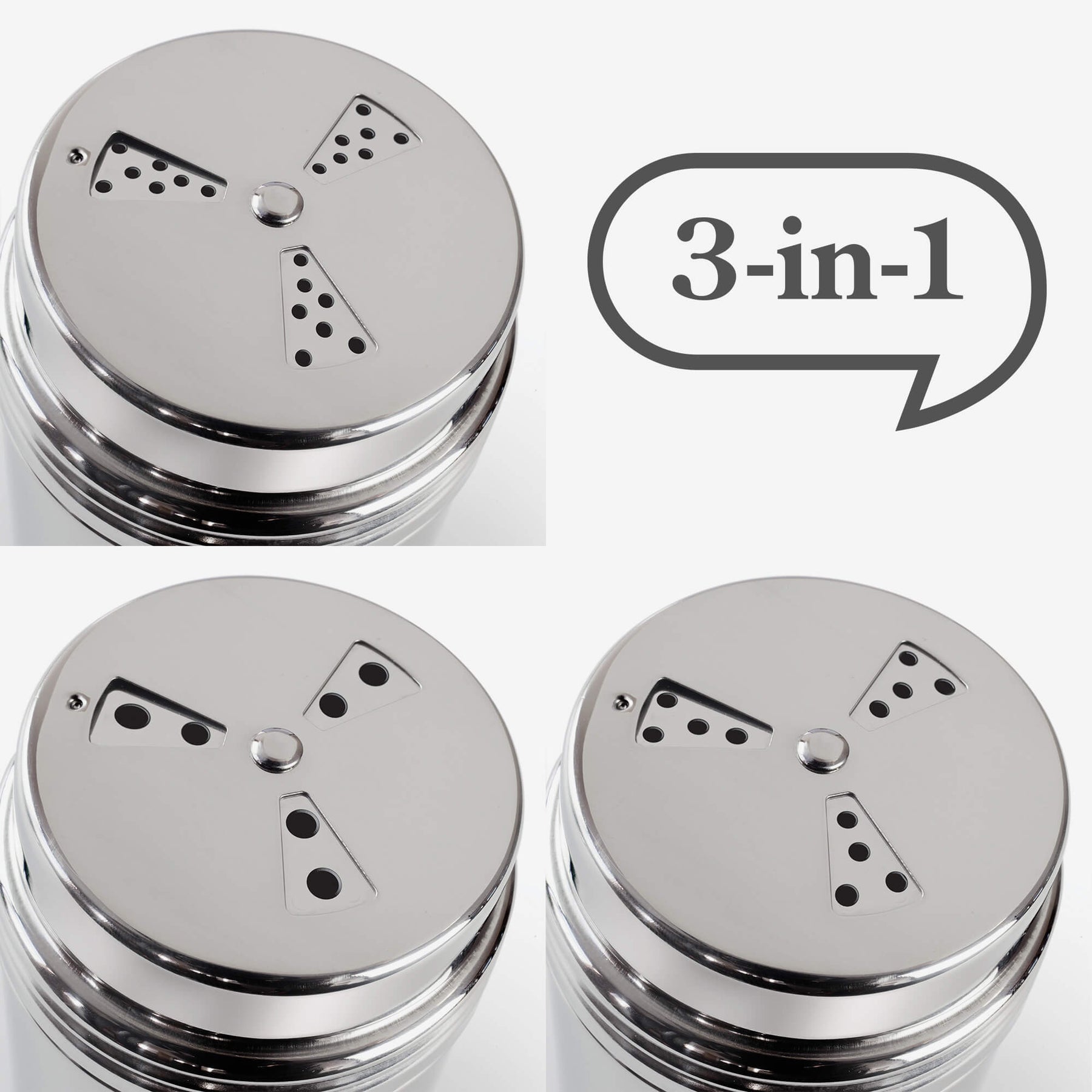 Stainless Steel 3-in-1 Flour & Sugar Sifter