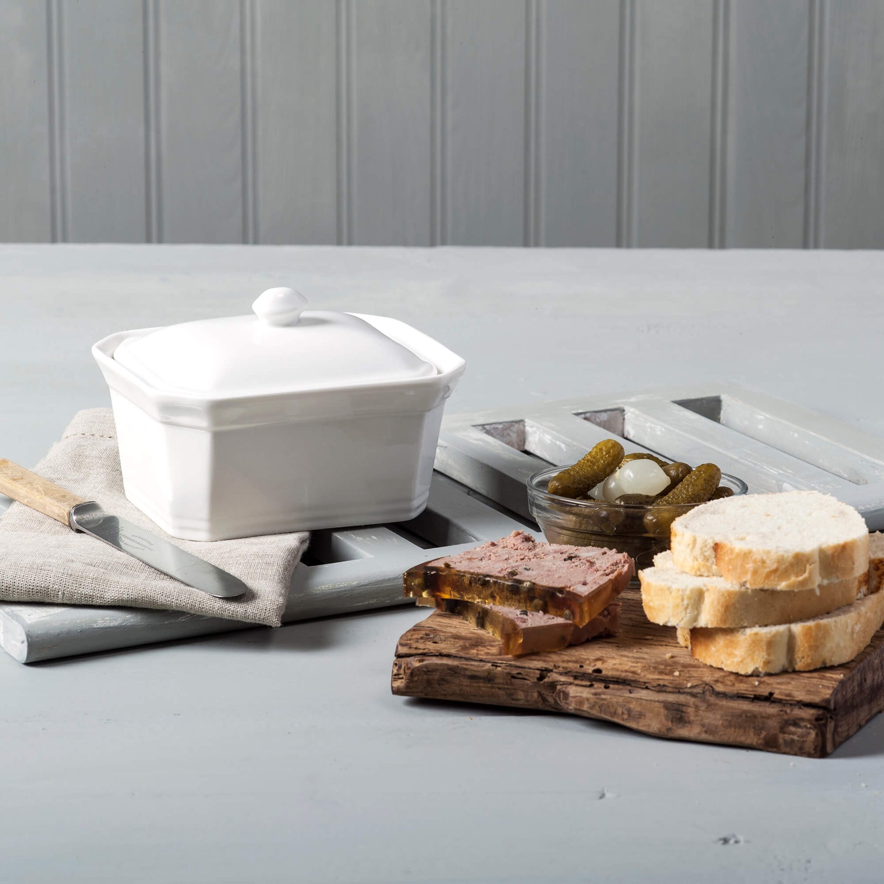 Porcelain Terrine/Butter Dish with Lid