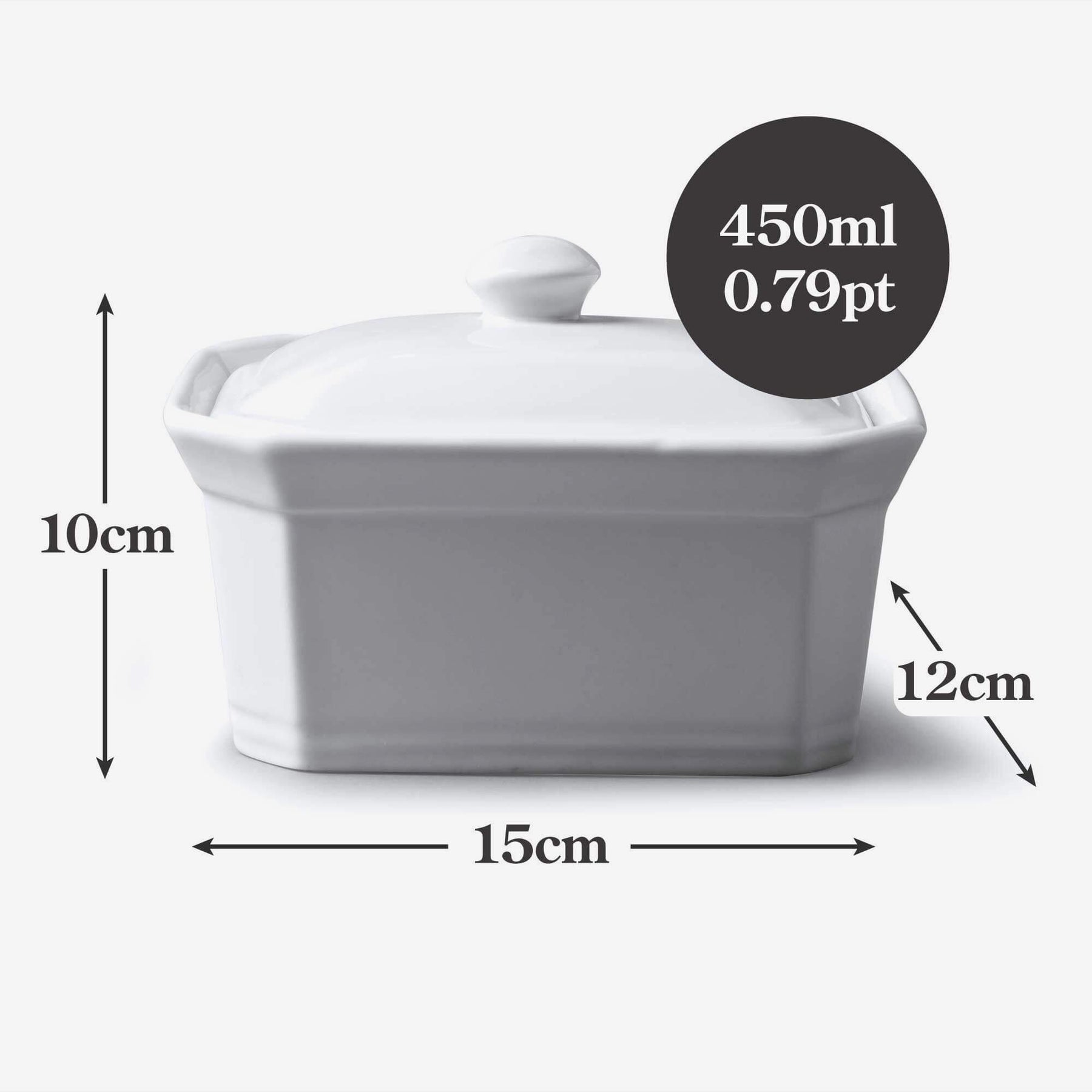 Porcelain Terrine/Butter Dish with Lid