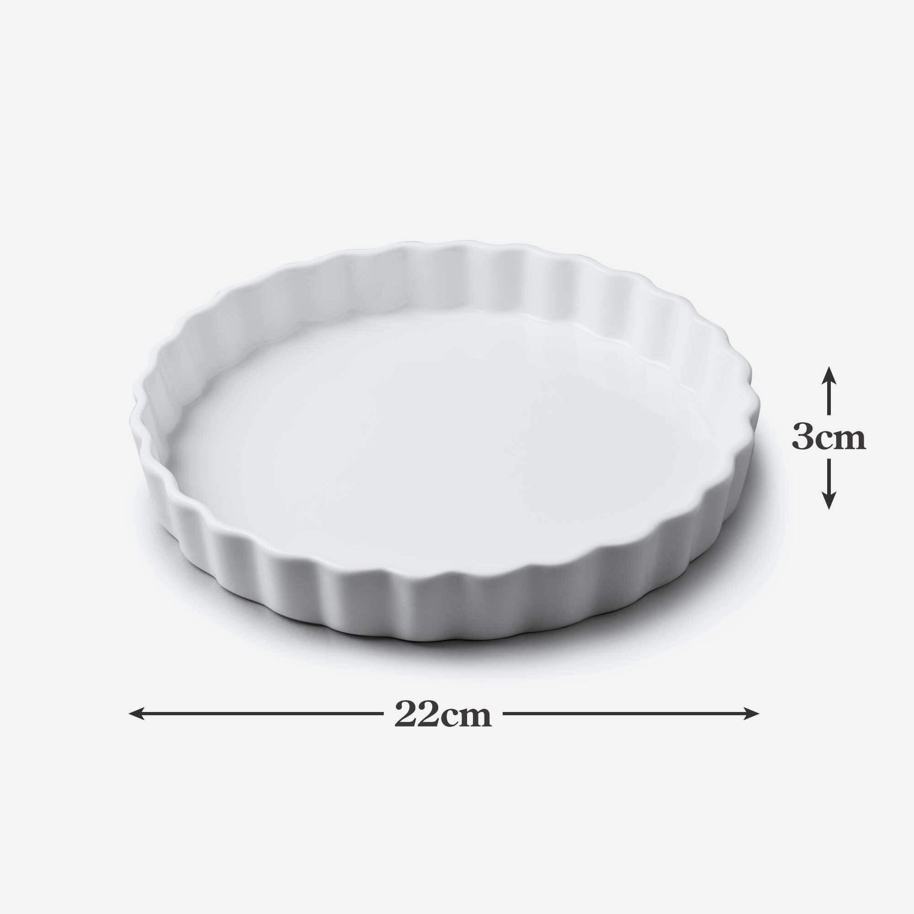 Porcelain Round Flan Dish, Available in 6 Sizes
