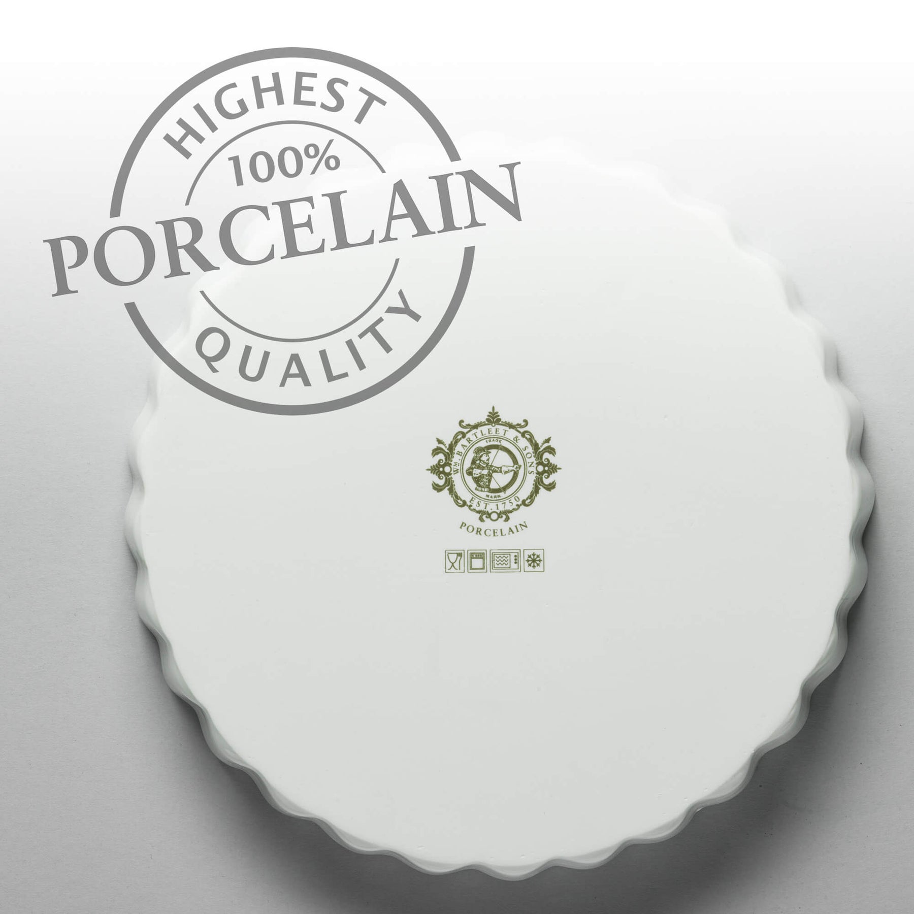 Porcelain Round Flan Dish, Available in 6 Sizes