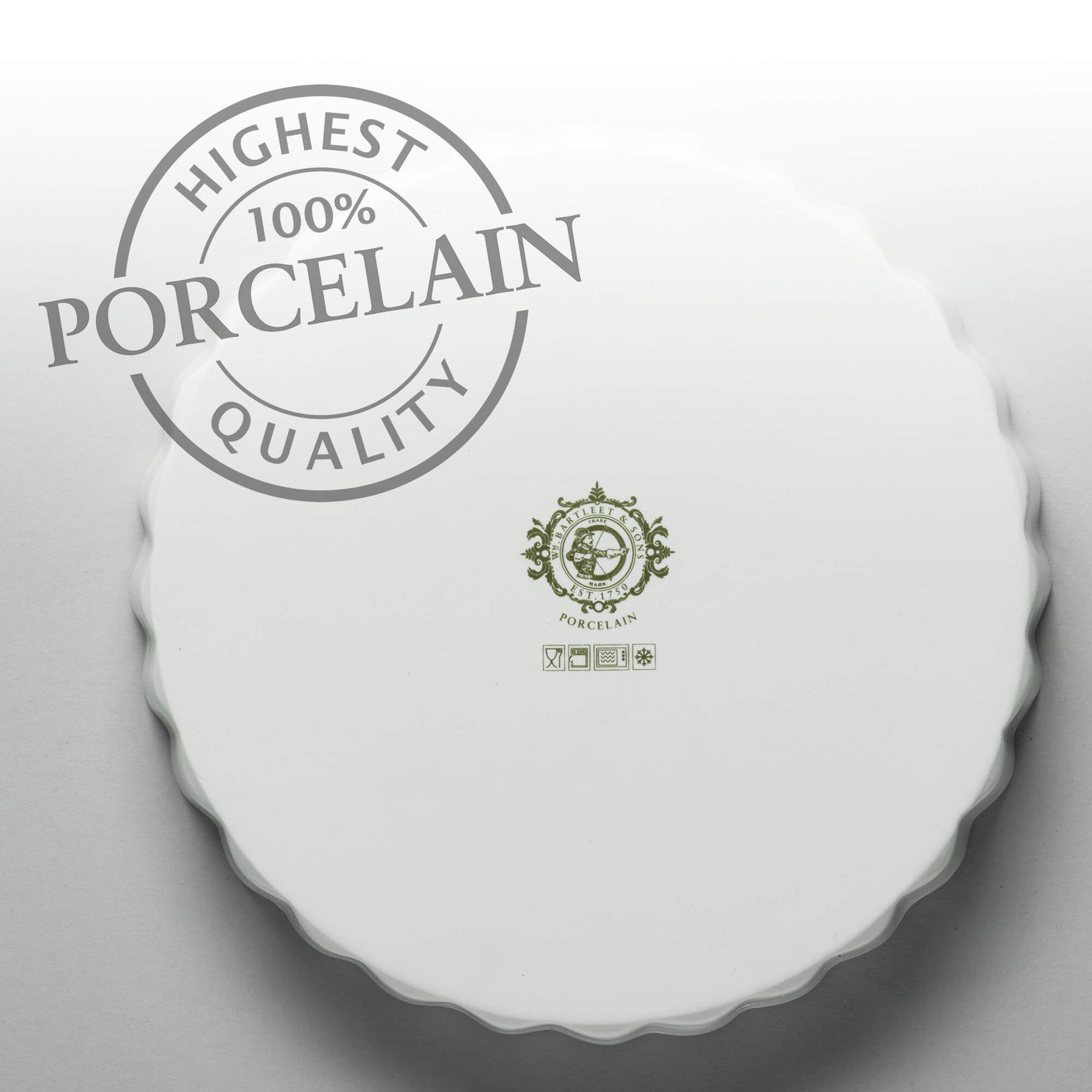 Porcelain Round Flan Dish, Available in 6 Sizes