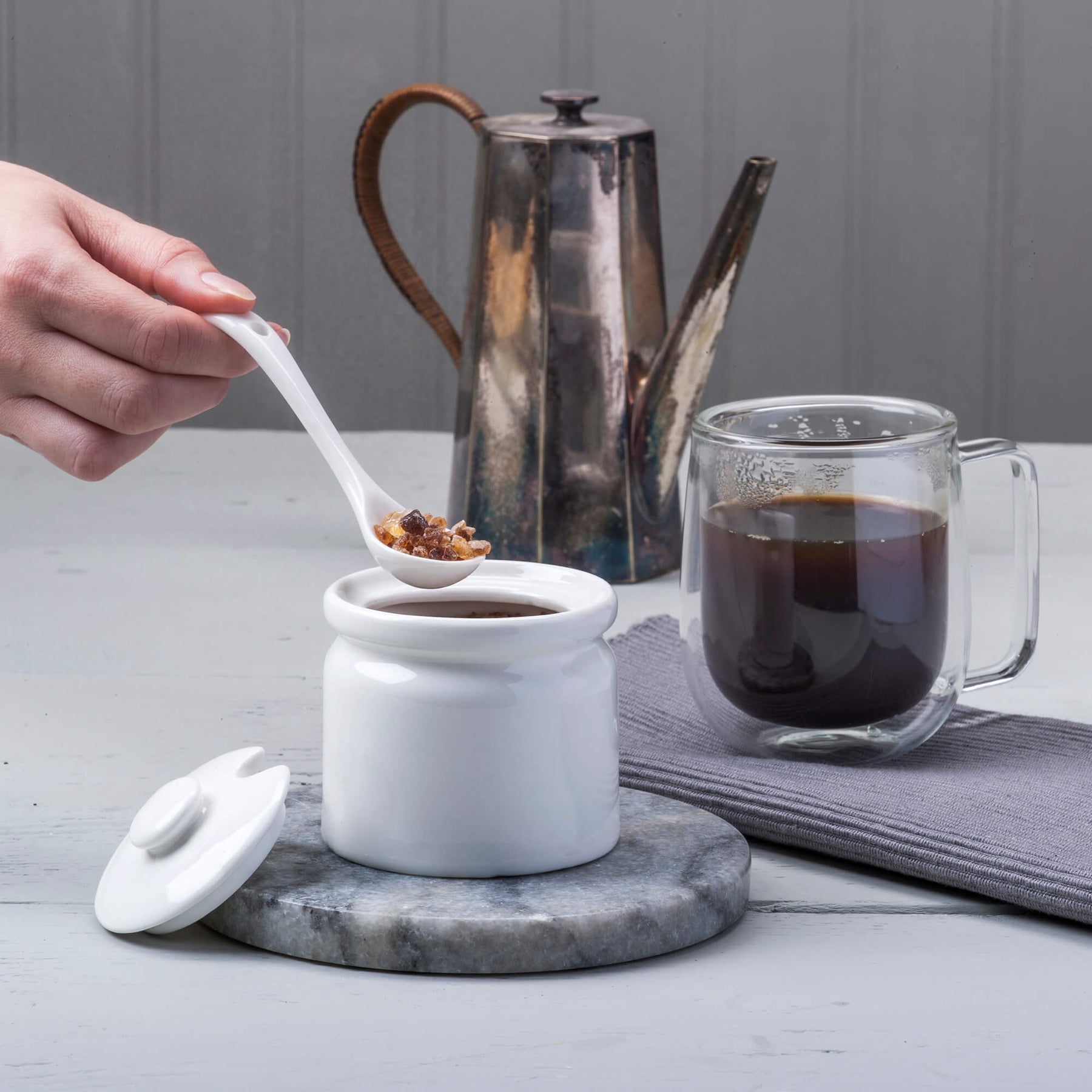Porcelain Sugar/Jam/Mustard Pot