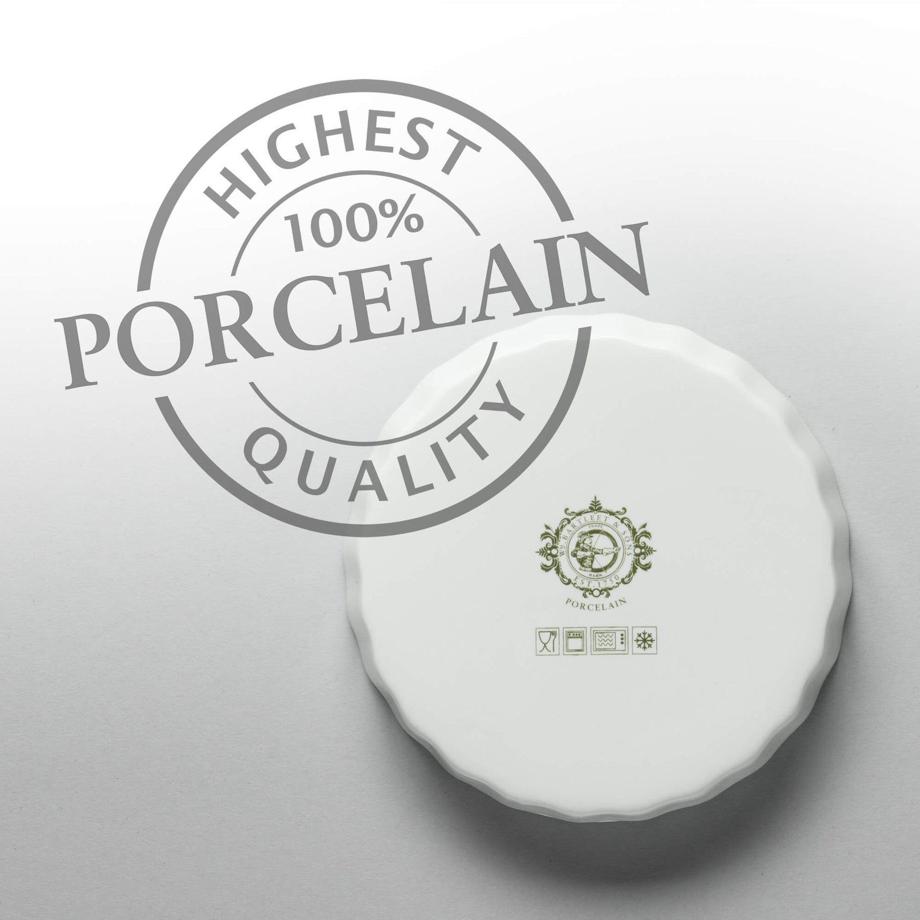 Porcelain Round Flan Dish, Available in 6 Sizes