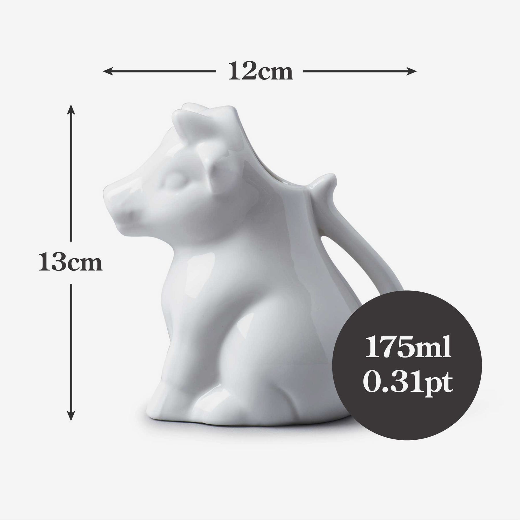 Porcelain Cow Milk Creamer Jug, Available in 2 Sizes