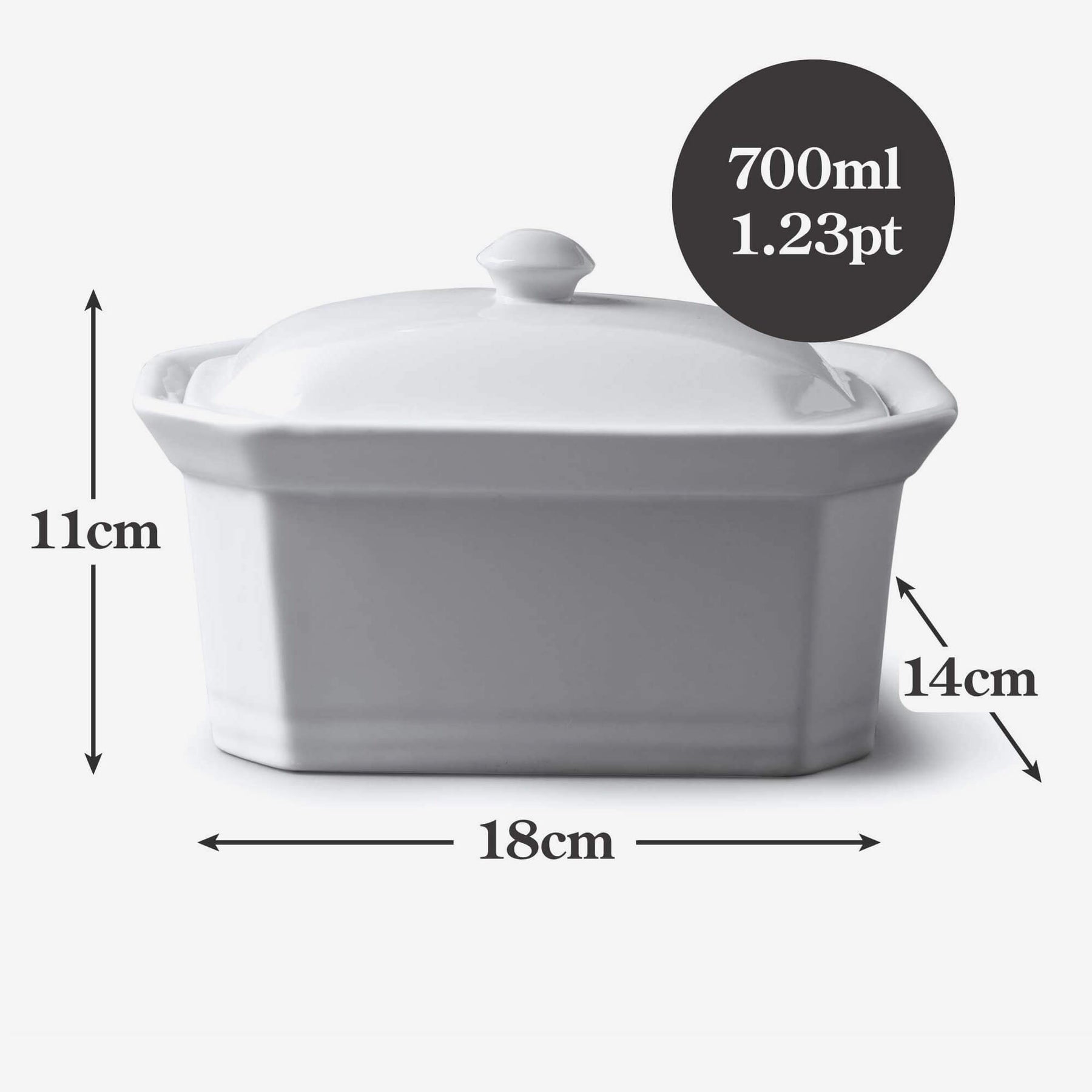 Porcelain Terrine/Butter Dish with Lid