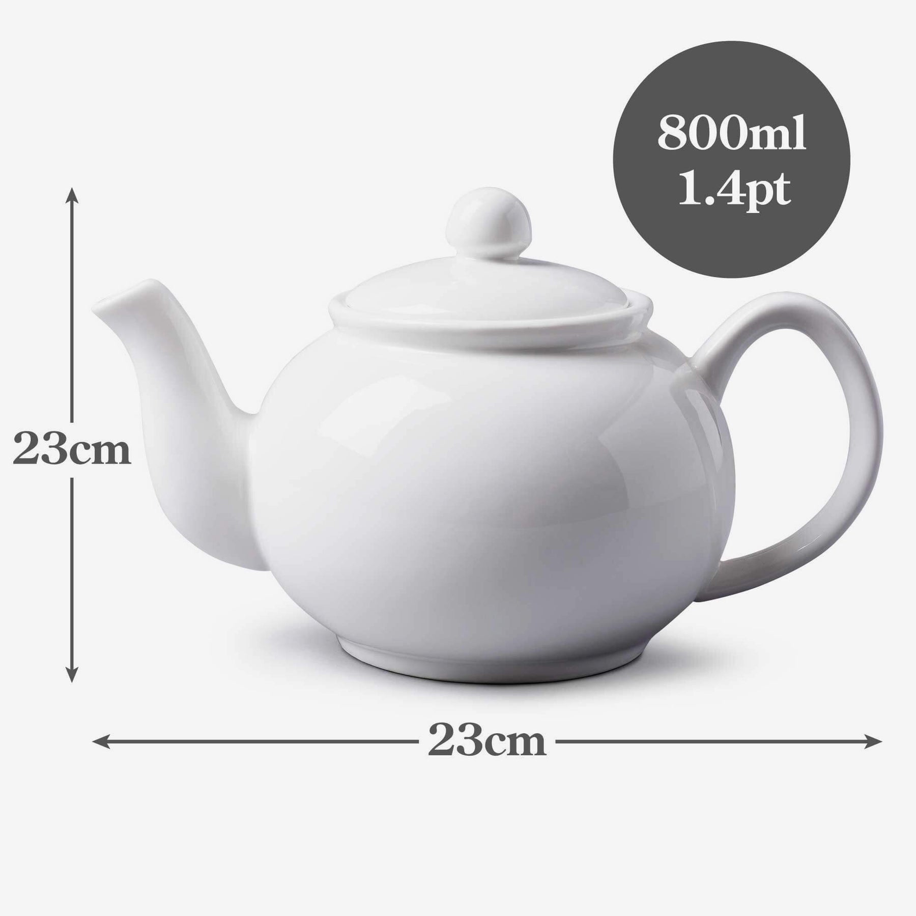 Porcelain Traditional Teapot, Available in 2 Sizes
