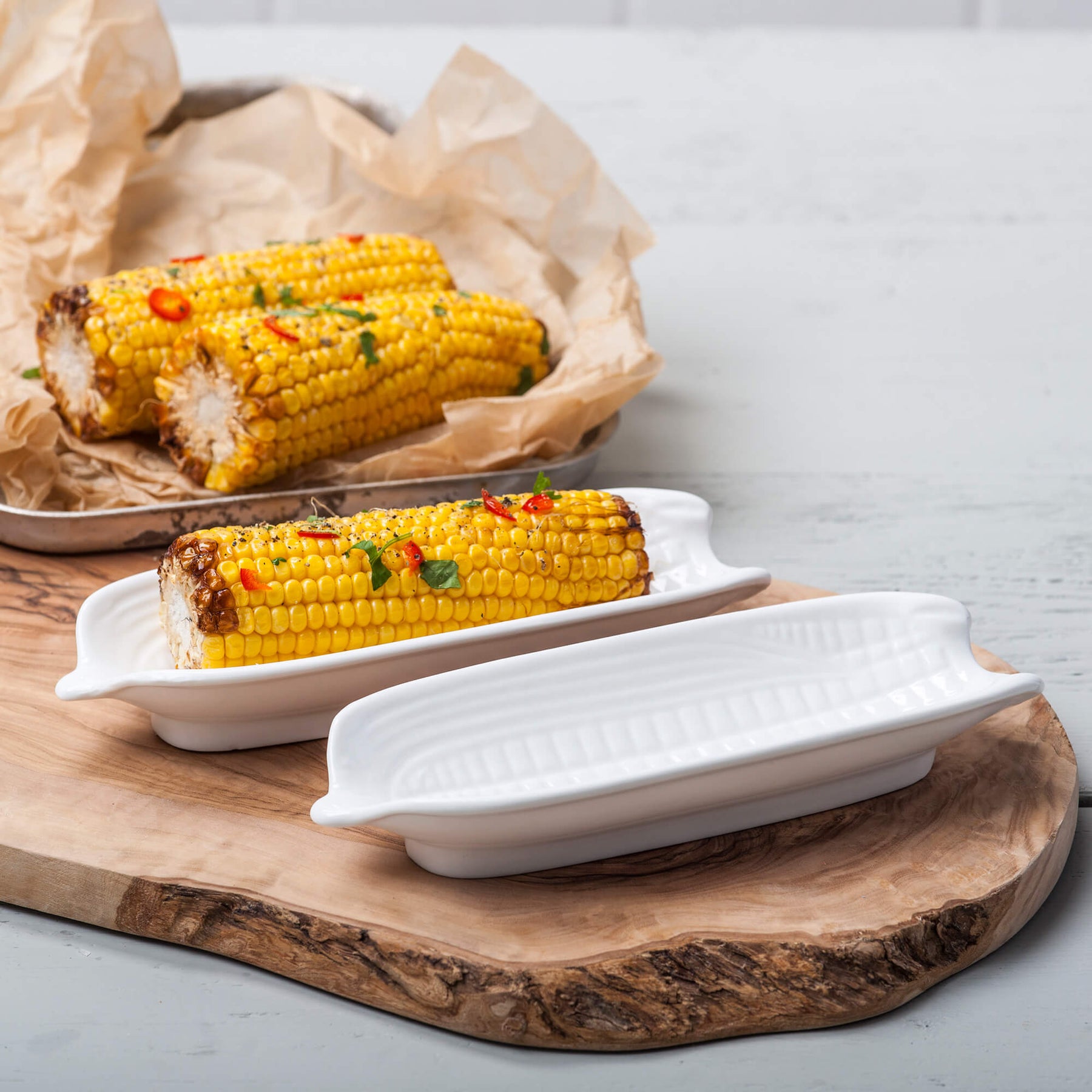 Porcelain Corn on the Cob Plate