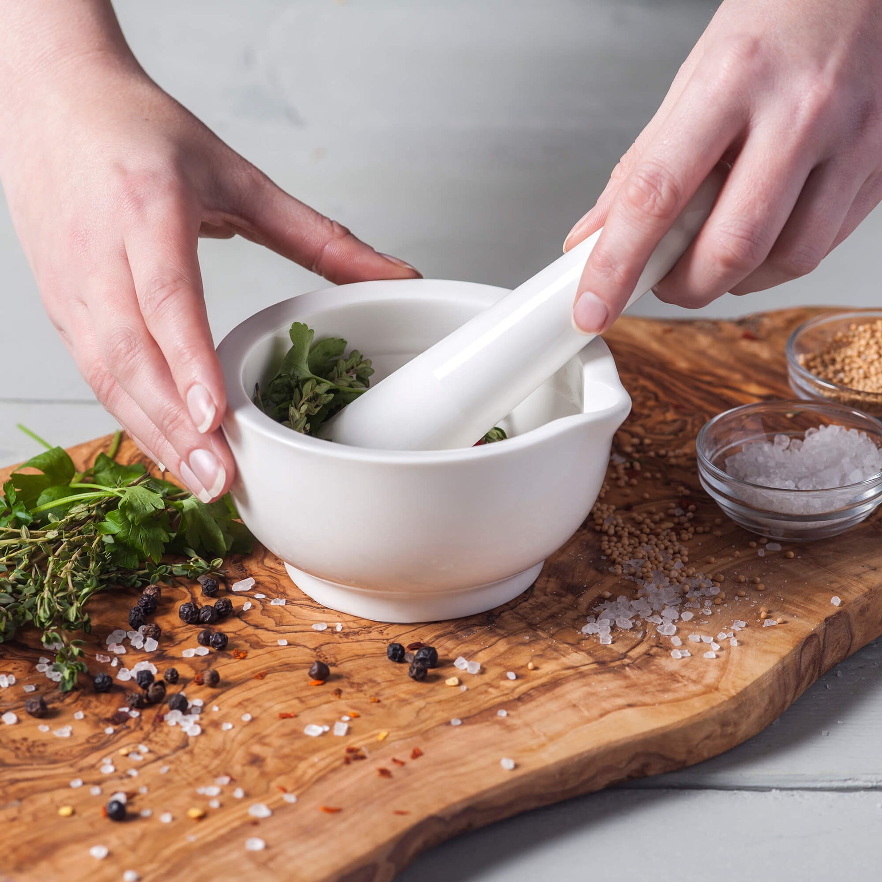 Porcelain Mortar & Pestle, Available in 3 Sizes