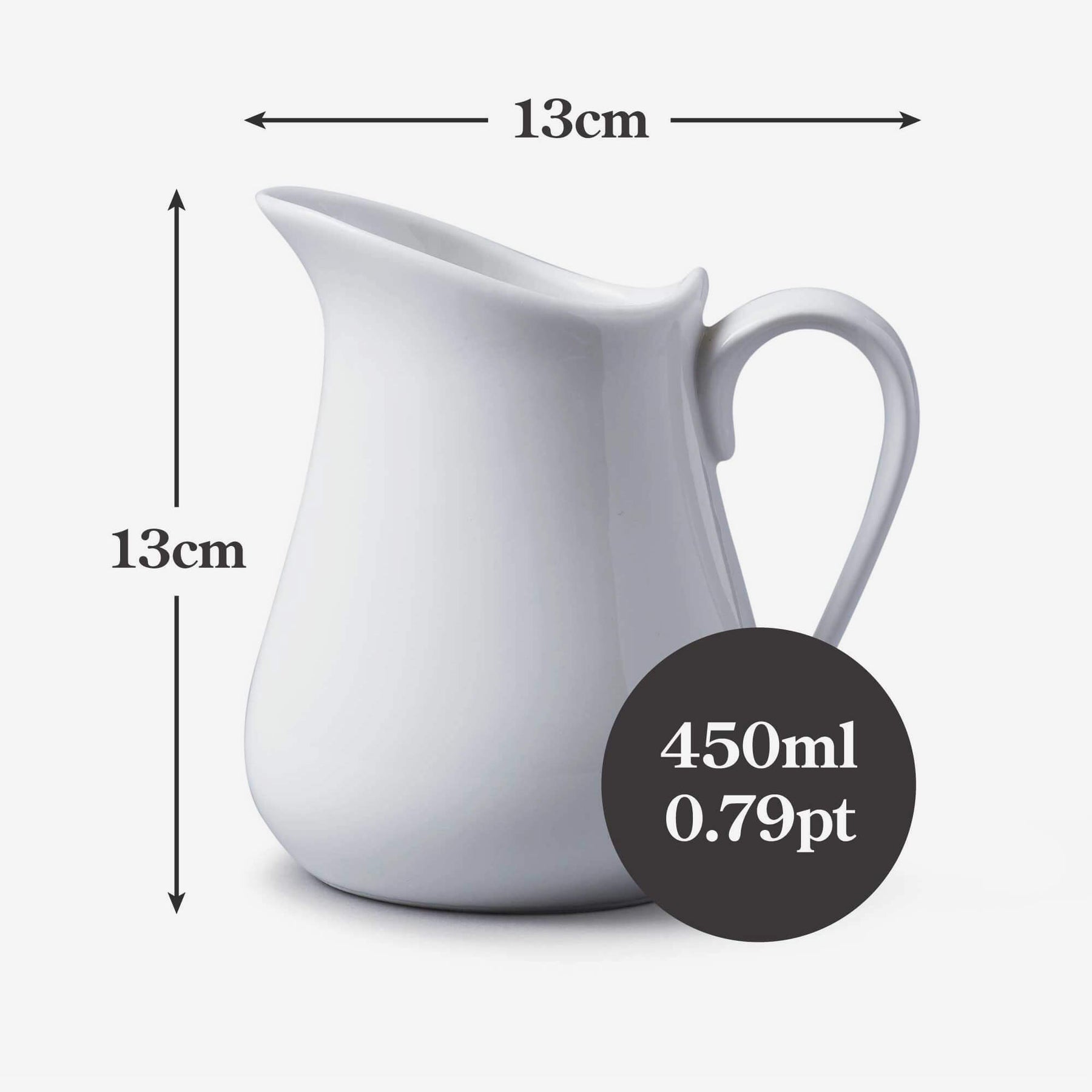 Porcelain Traditional Milk Jug, Available in 3 Sizes