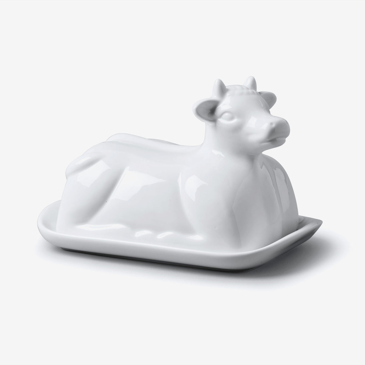 Porcelain Cow Design Butter Dish
