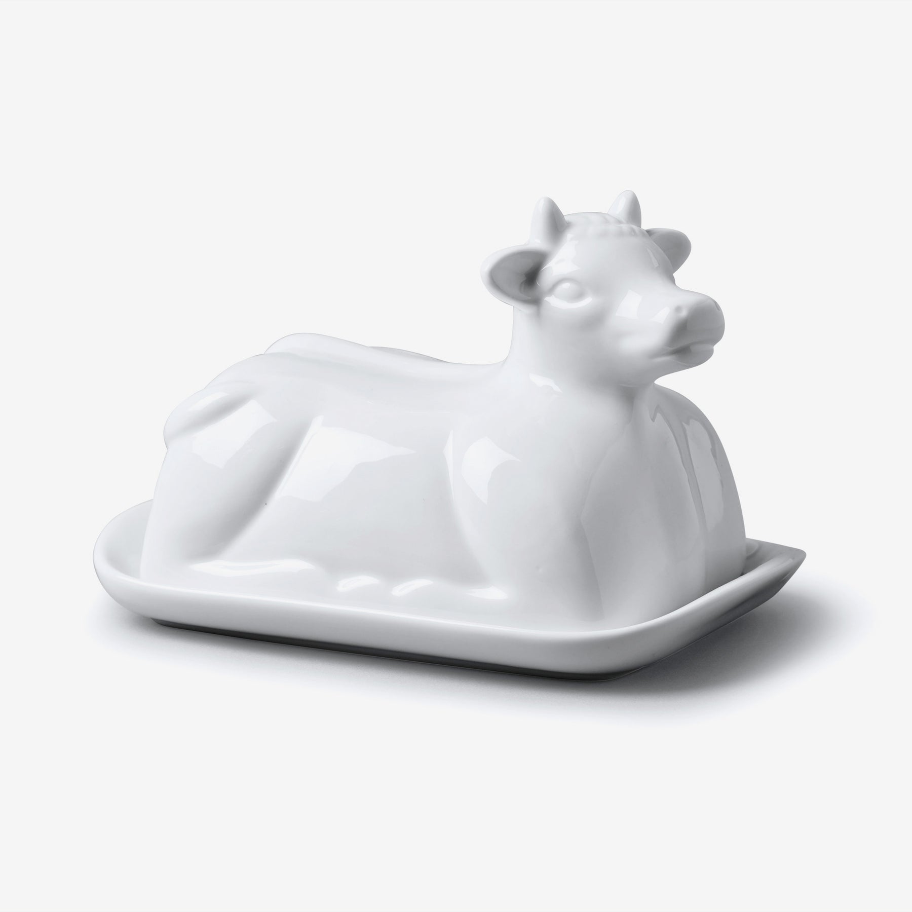 Porcelain Cow Design Butter Dish