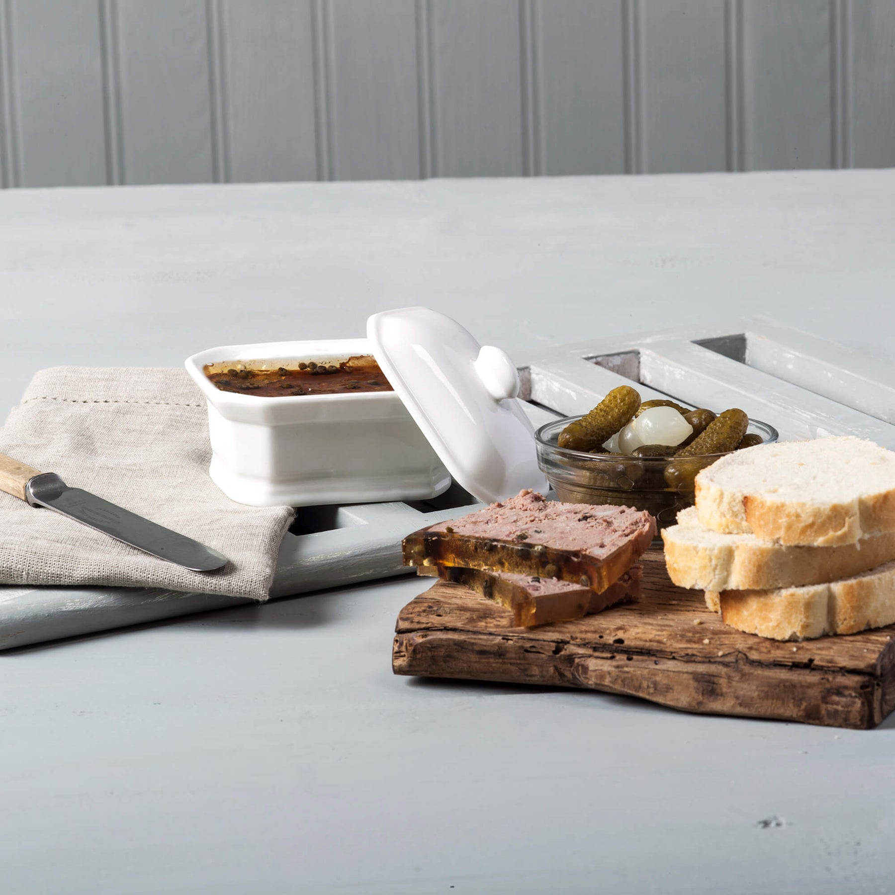 Porcelain Terrine/Butter Dish with Lid