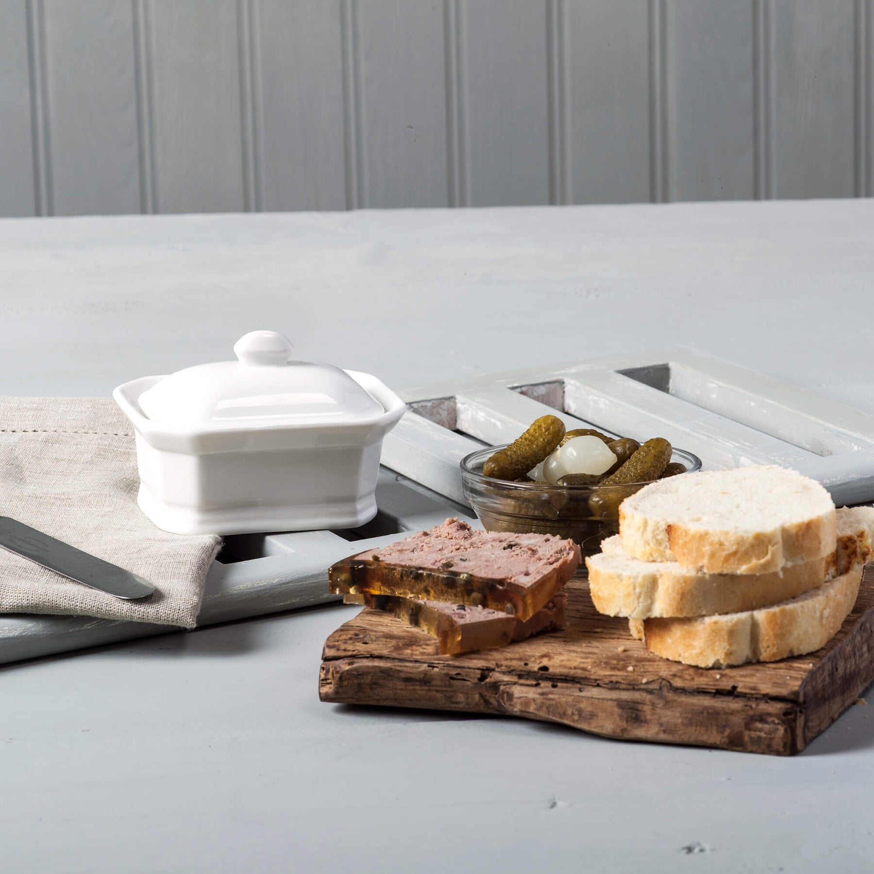 Porcelain Terrine/Butter Dish with Lid