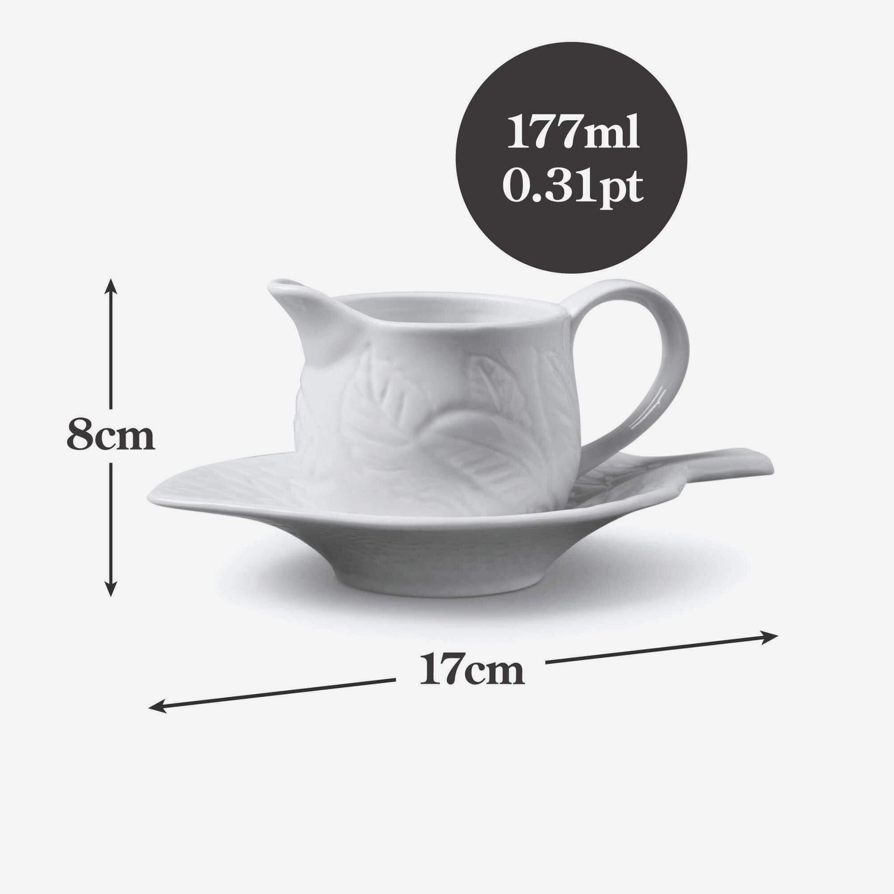 Porcelain Mint Sauce Boat with Saucer