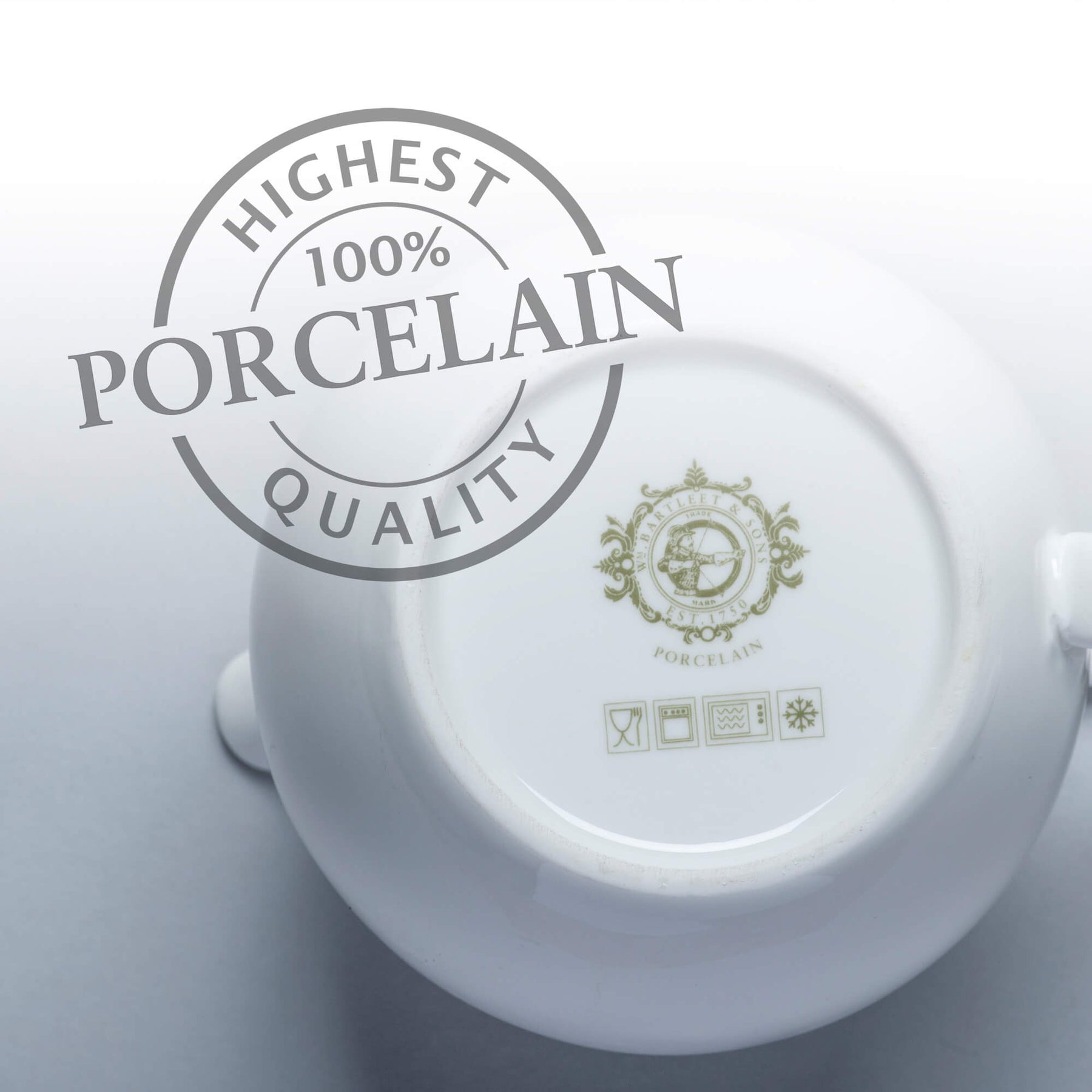 Porcelain Mint Sauce Boat with Saucer