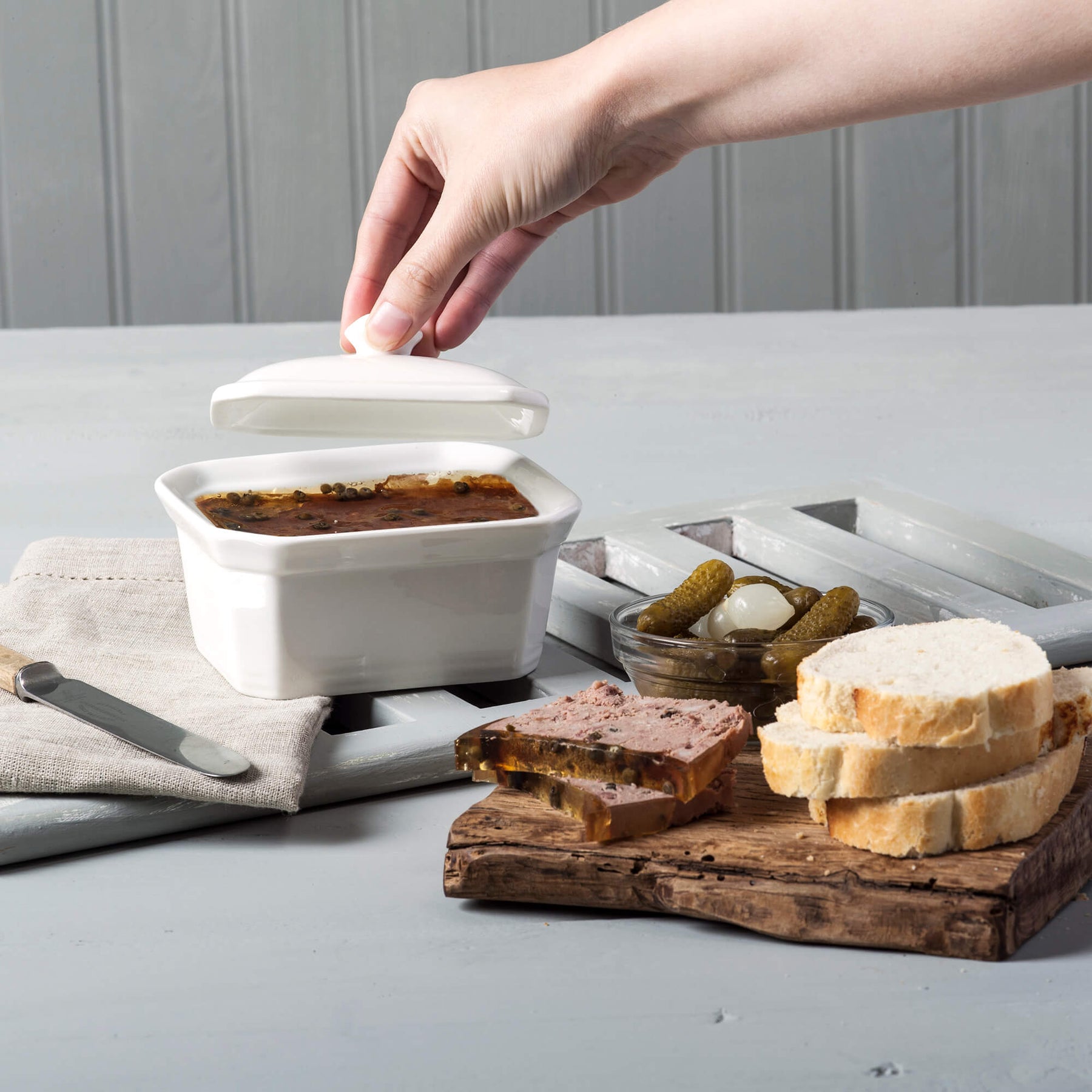 Porcelain Terrine/Butter Dish with Lid